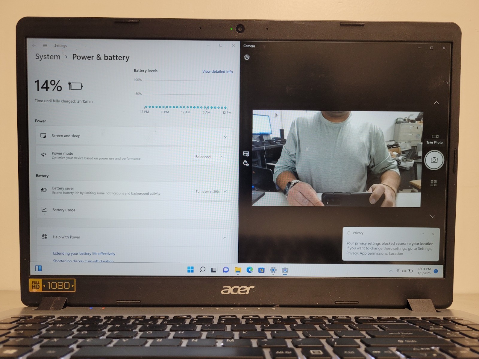 Acer Aspire A515-43 15.6″ Ryzen 3 3200u 2.6ghz 8gb ram 256gb ssd w11p 3113E53400