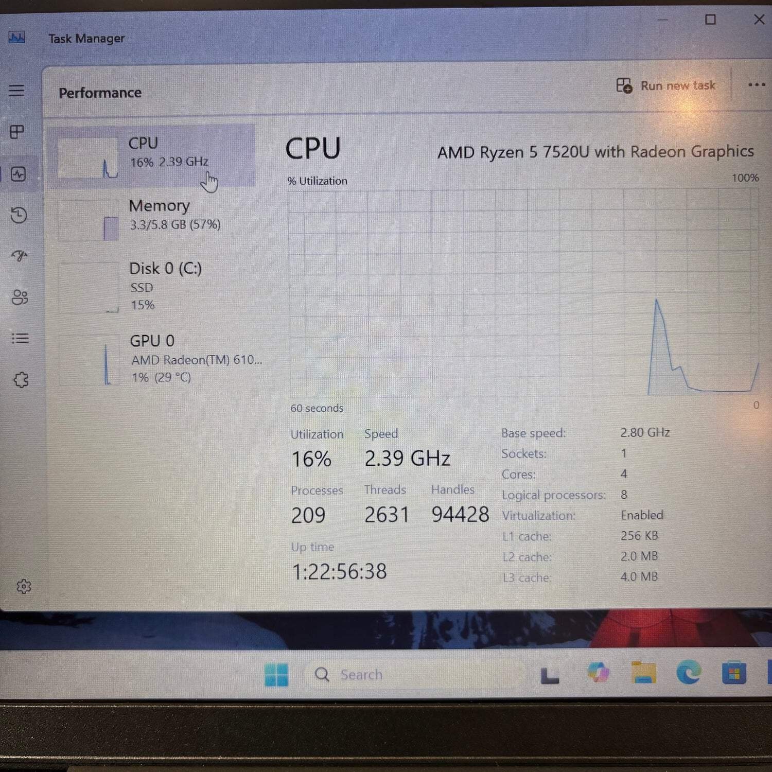 Lenovo V14 G4 AMN PF9XXB360013 14″ Ryzen 5 7520U 2.8GHz 8GB RAM 256GB SSD