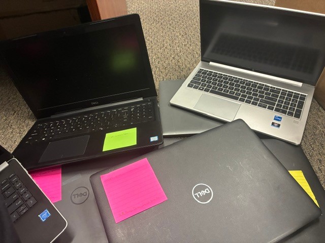 Box of laptops