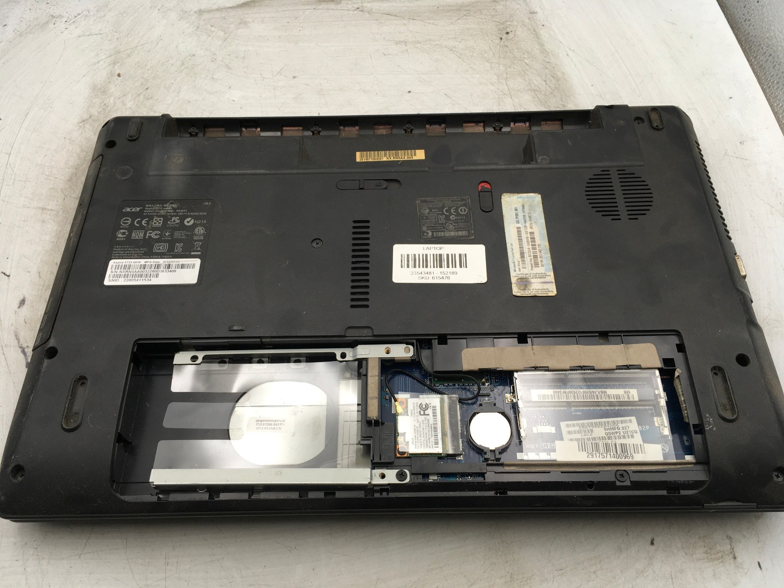 ACER ASPIRE 5733 6838 – BOOTS TO BIOS – INTEL I5 M560 – NO RAM – READ DESCRIP-BB