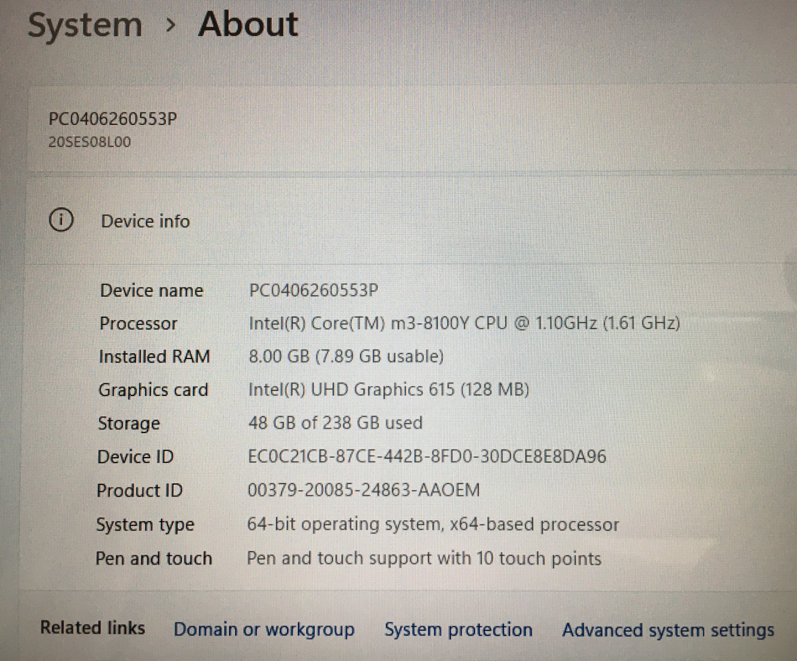 Lenovo ThinkPad 11e Yoga Gen 6 Touchscreen M3-8100Y 1.10GHz 8GB 256GB SSD Win 11