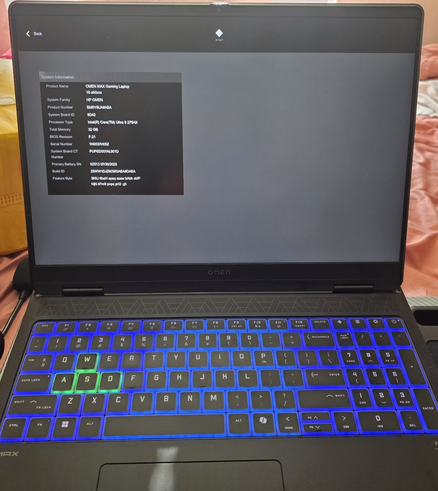 Hp Omen Max 16 16″ Intel Ultra 9 275HX 32GB RAM 1TB SSD RTX 5060 WiFi Gaming
