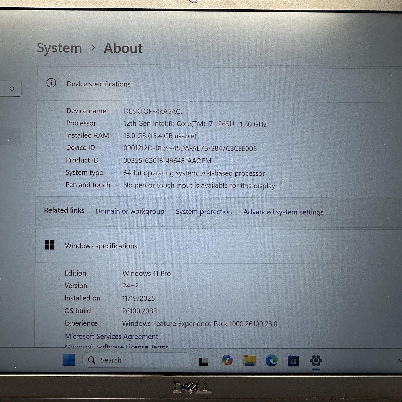 Dell Latitude 7430 14″ Intel Core i7-1265U 16GB RAM 256GB SSD W11P NoAC 79% BATT