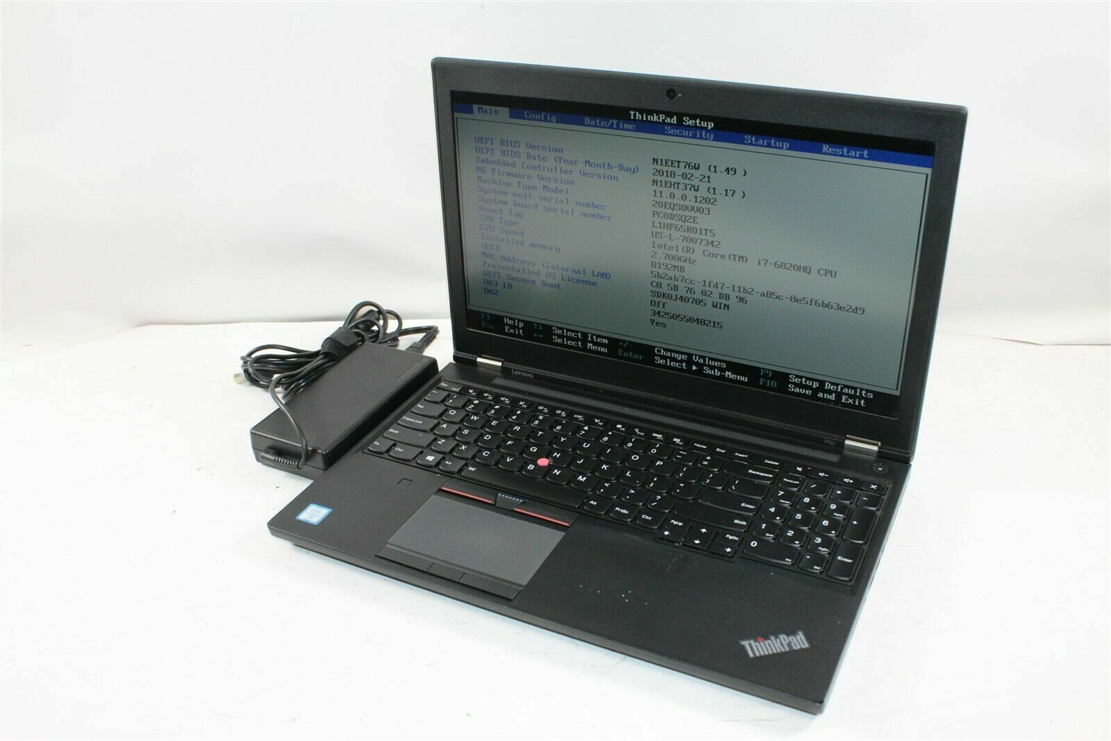 ThinkPad P52 i7-8850H 32GB 1TB NVMe SSD NVIDIA P1000 Win 11 Office 2021