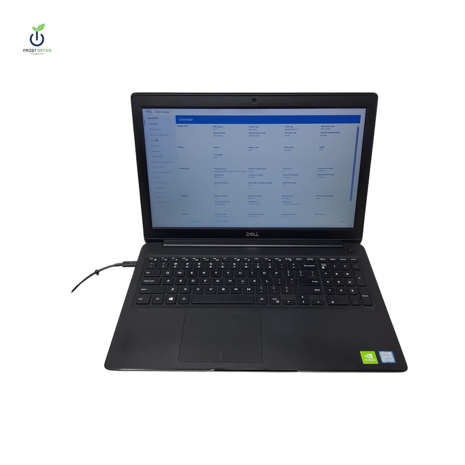 DELL LATITUDE 3500 Laptop i7-8565U@1.80GHz 8GB 256GB No OS Grade C [READ]