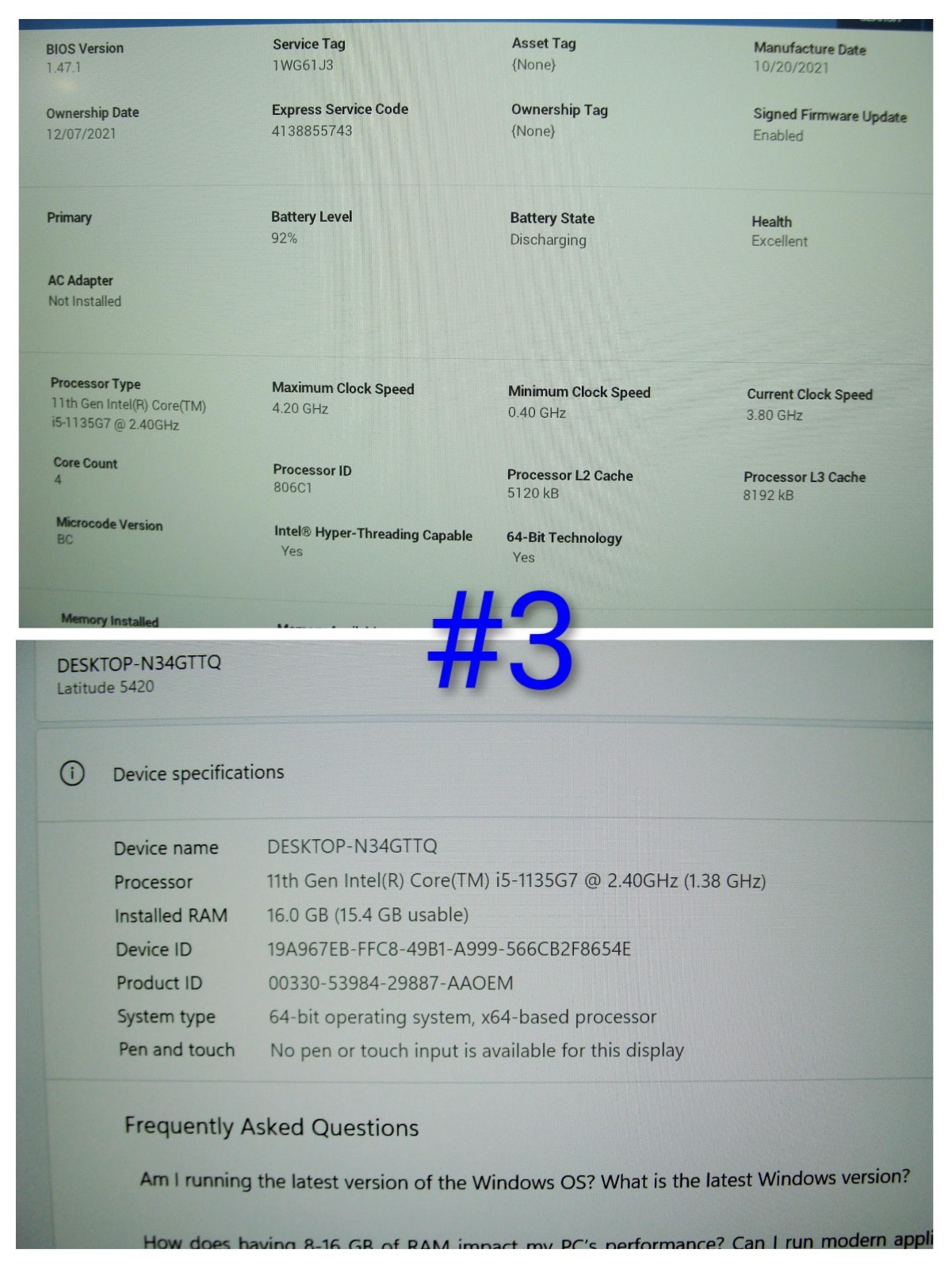 Dell Latitude 5420 14″FHD i5-1135G7 2.4GHz 16GB 256GB Win11Pro PwR Battery +PA