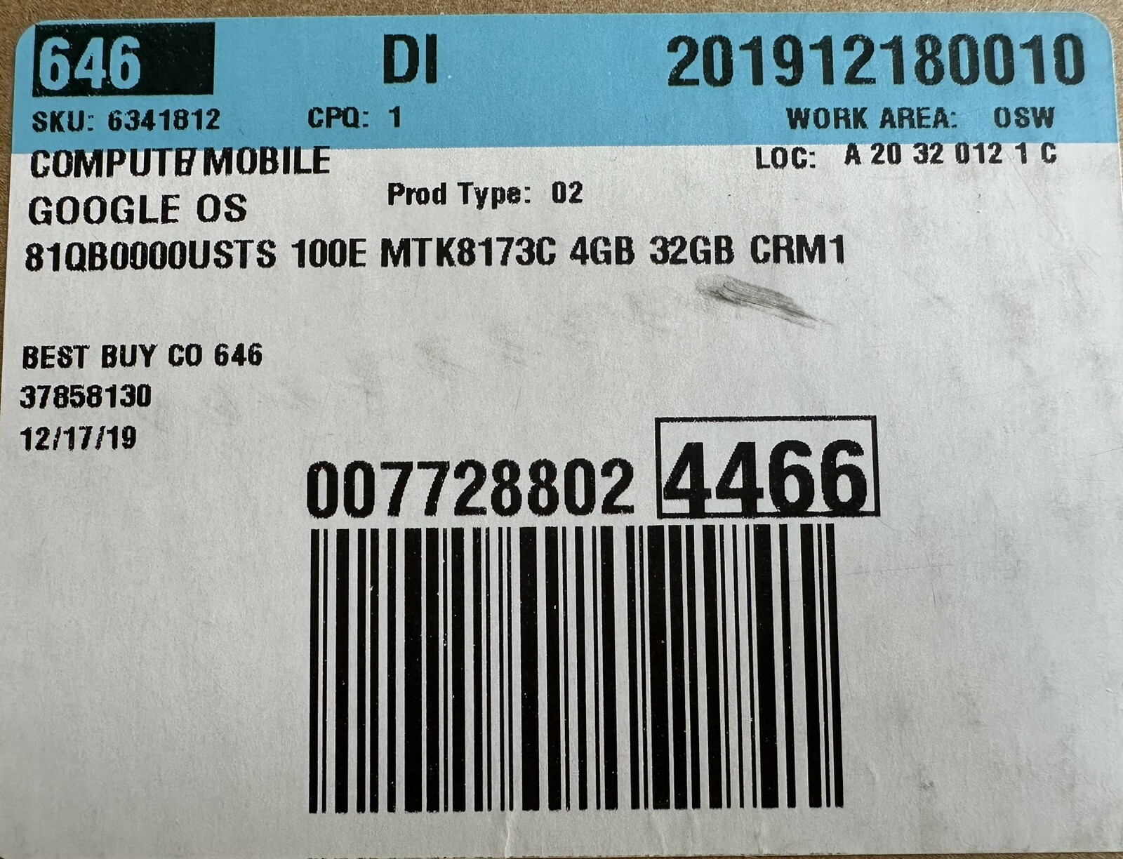 NIB Lenovo 100e Chromebook 2nd Gen MTK 11.6″ (32GB eMMC, MediaTek MT8173C,…