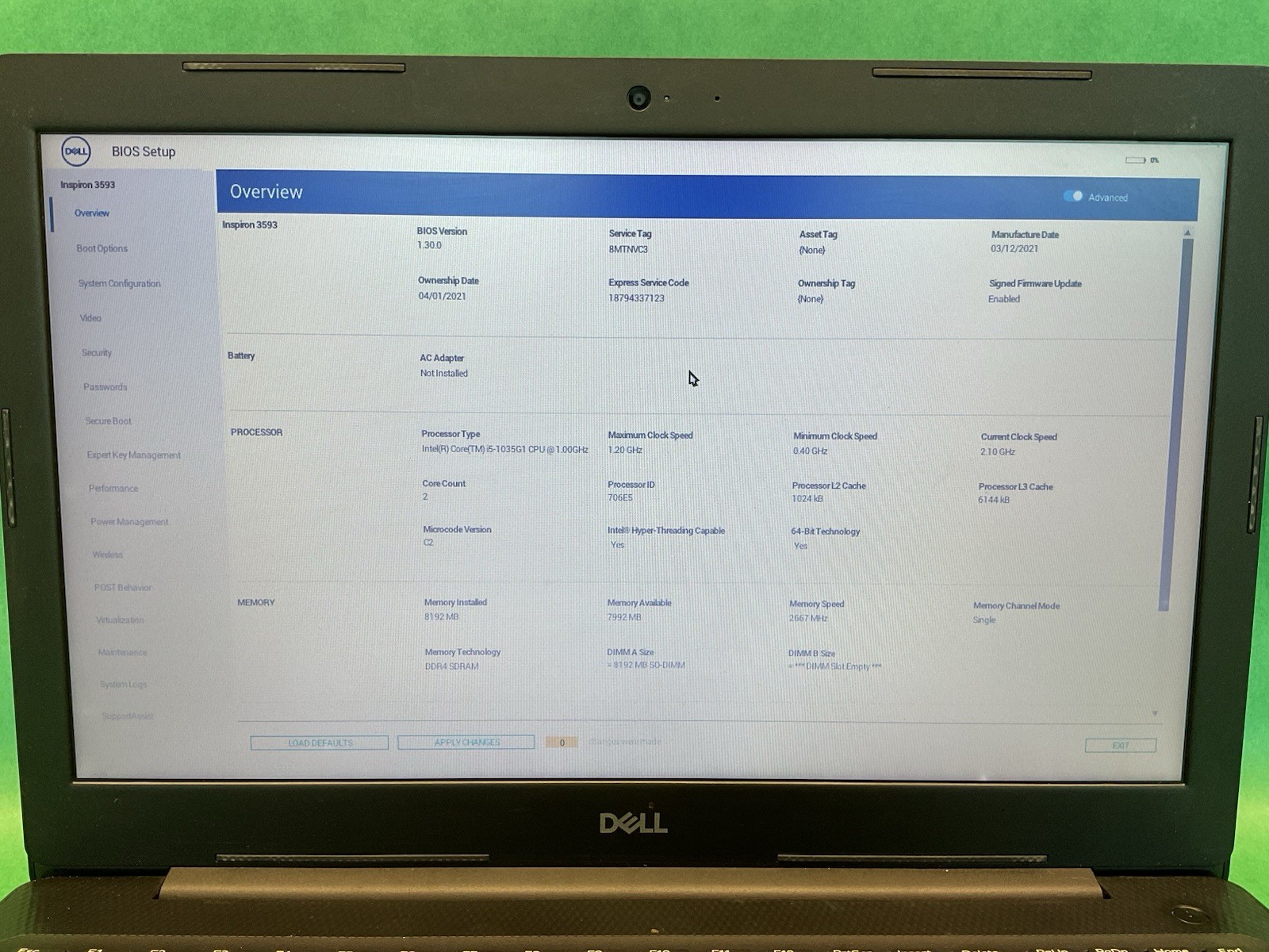 Lot Of 2 – Dell Inspiron 3593 – 15.6″ – Power On – NO HARD DRIVES – Untested