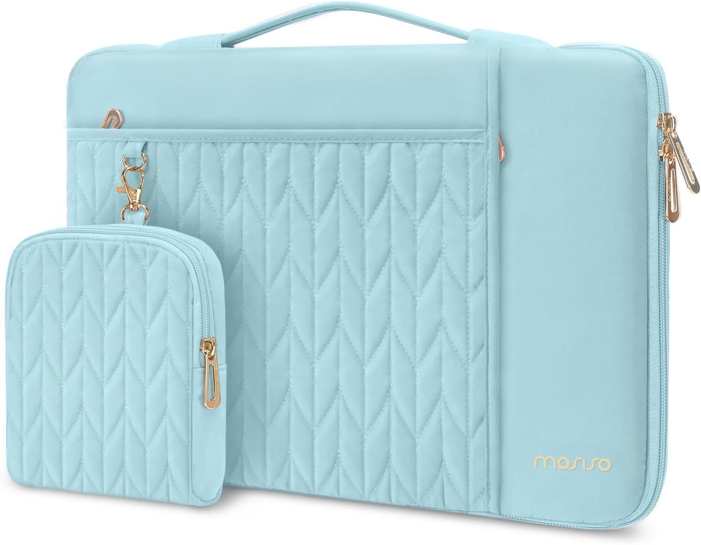 Ice Blue Laptop Sleeve for 15-16 inch MacBook Pro 16 M1 M2 M3 M4, Quilted Case