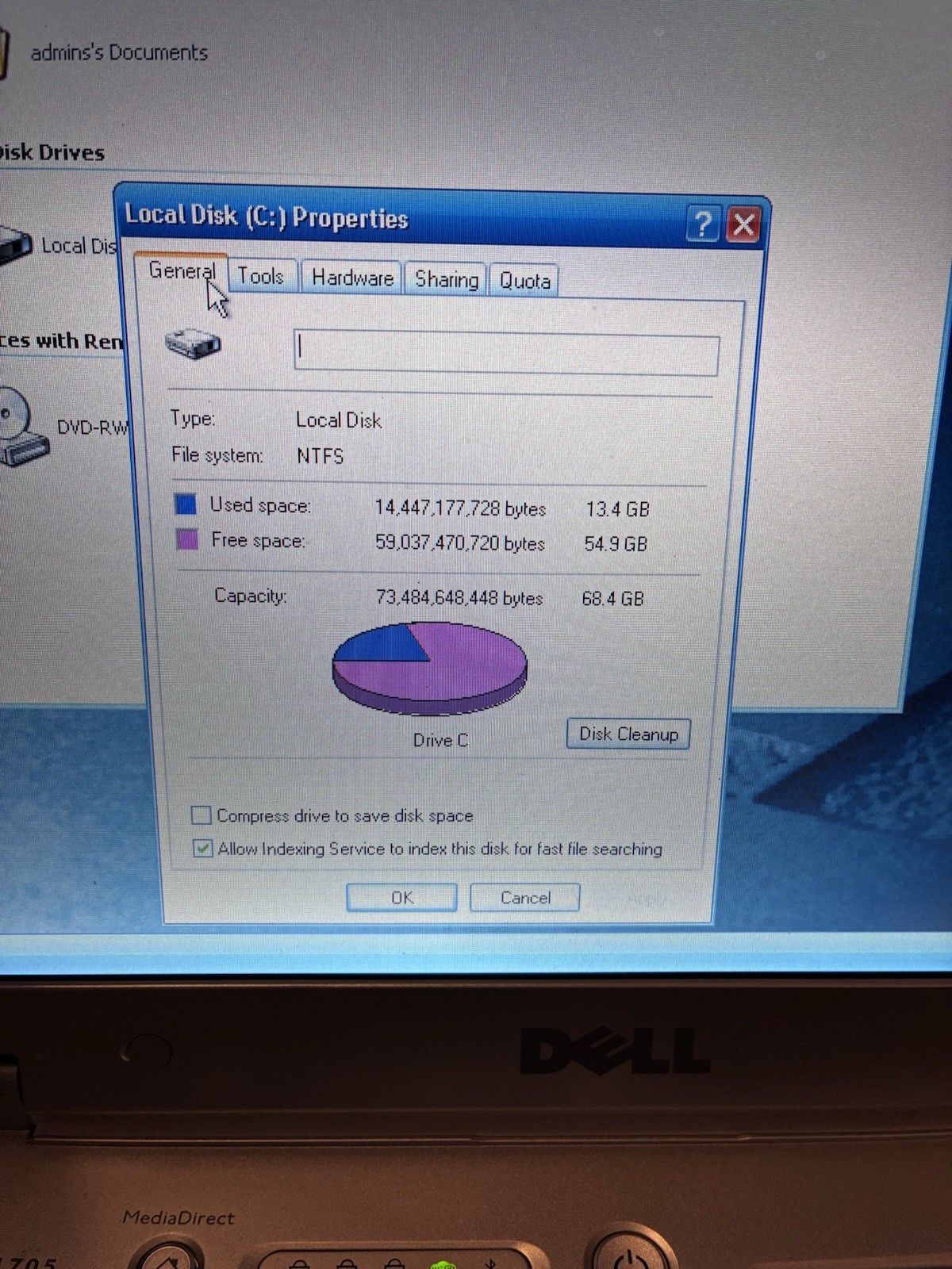 Dell Inspiron E1705 Laptop 1 GB ram 60 GB hdd 1.83 Ghz Win XP Tested and Working
