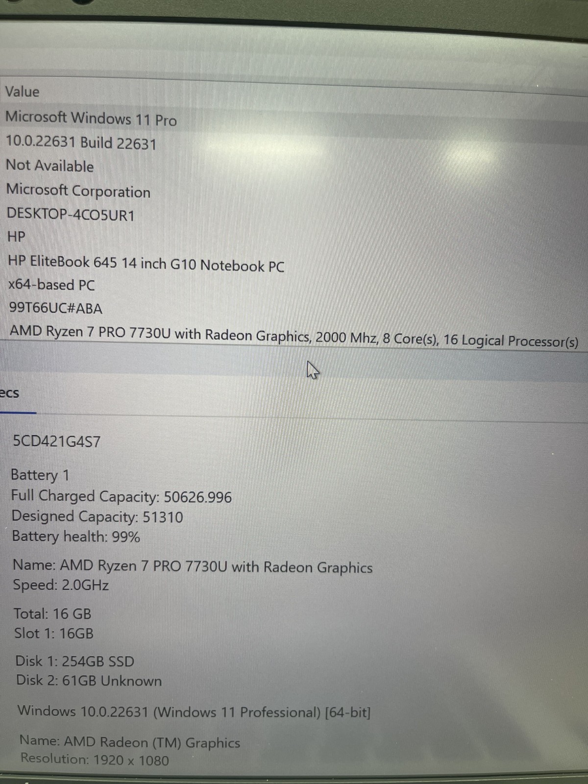 HP EliteBook 645 G10 14″ Laptop Ryzen 7 Pro 7730U 2GHz 16 GB RAM 256 GB SSD
