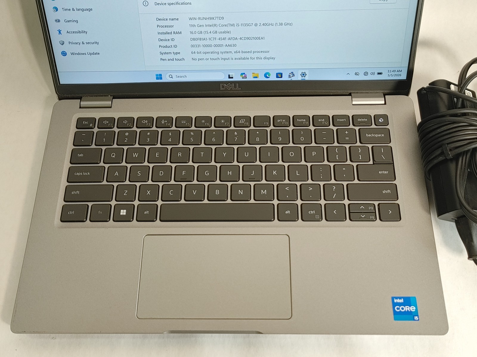 Dell Latitude 5420 Core i5-1135G7 2.40 GHz 16 GB DDR4 128 GB NVMe Windows 11 Pro