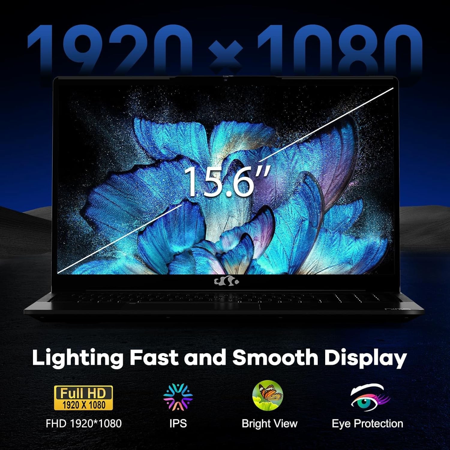 NIMO 15.6″ IPS FHD-Gaming-Laptop AMD Ryzen 5 6600H 6 Cores 32GB DDR5 RAM 1TB SSD