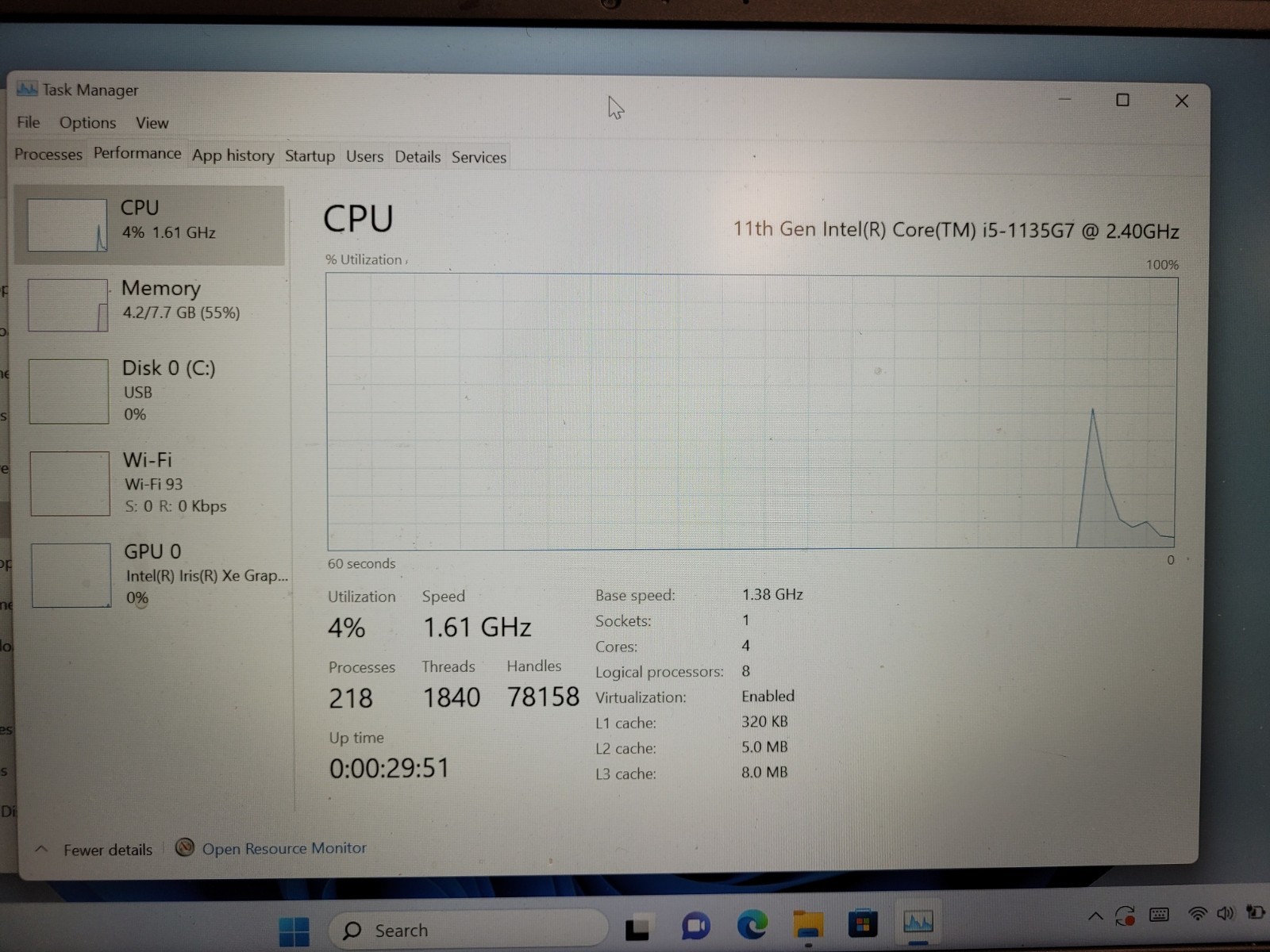 Dell vostro 5402 14″ i5-1135G7 2.4ghz 8gb ram no ssd*for parts READ 9LNVP93