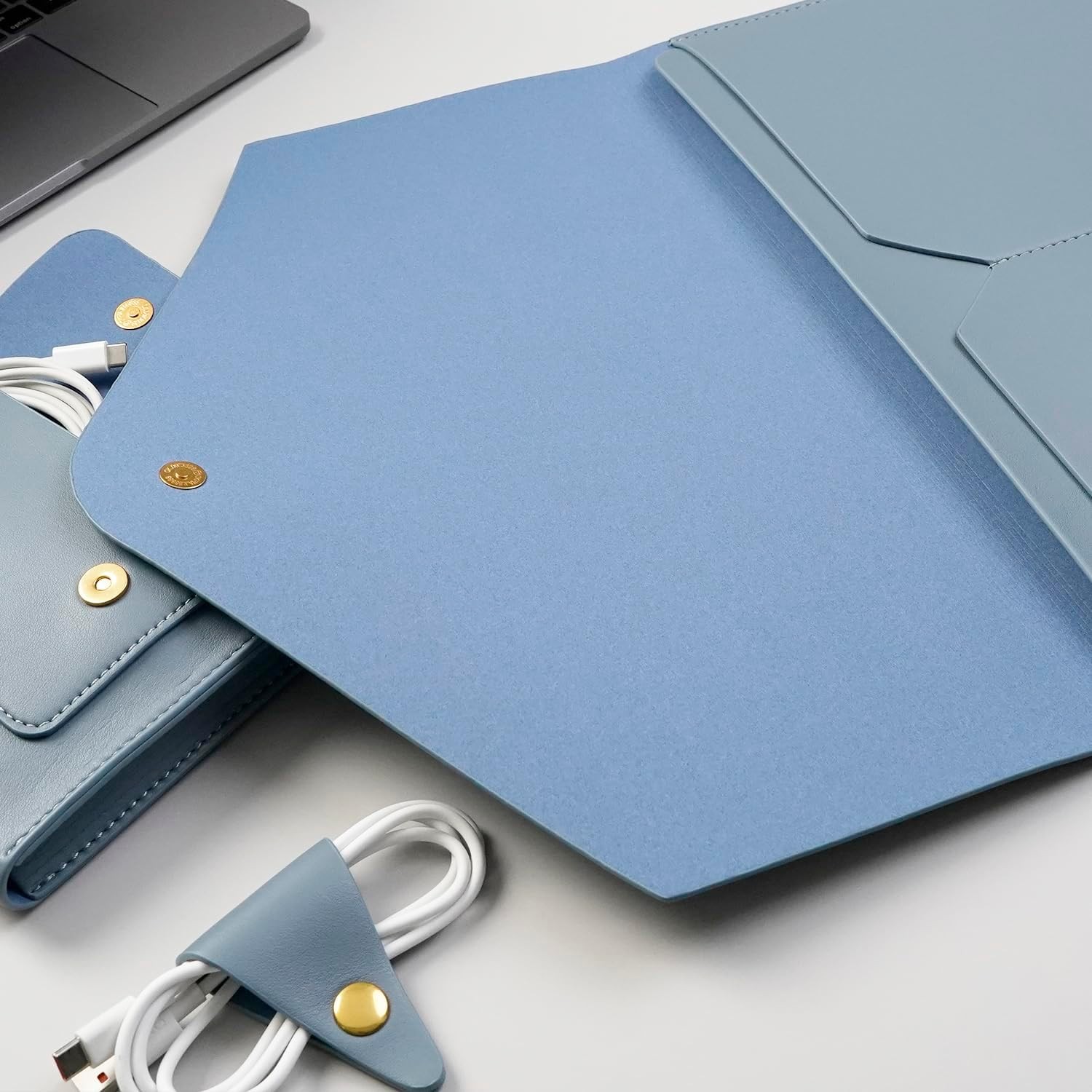 PU Leather Laptop Sleeve 13 Inch for 2024 13inch MacBook Air M3, MacBook Pro M2