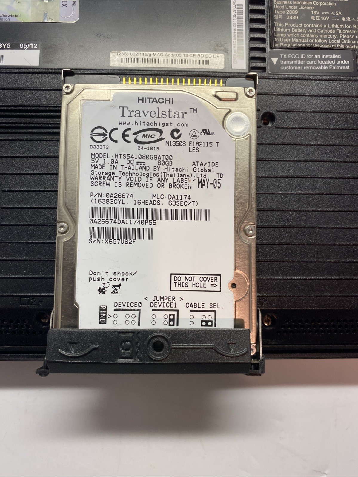 IBM ThinkPad R51 Laptop 15″ WXP no os Celeron 80gb 1024ram Cd extra parts