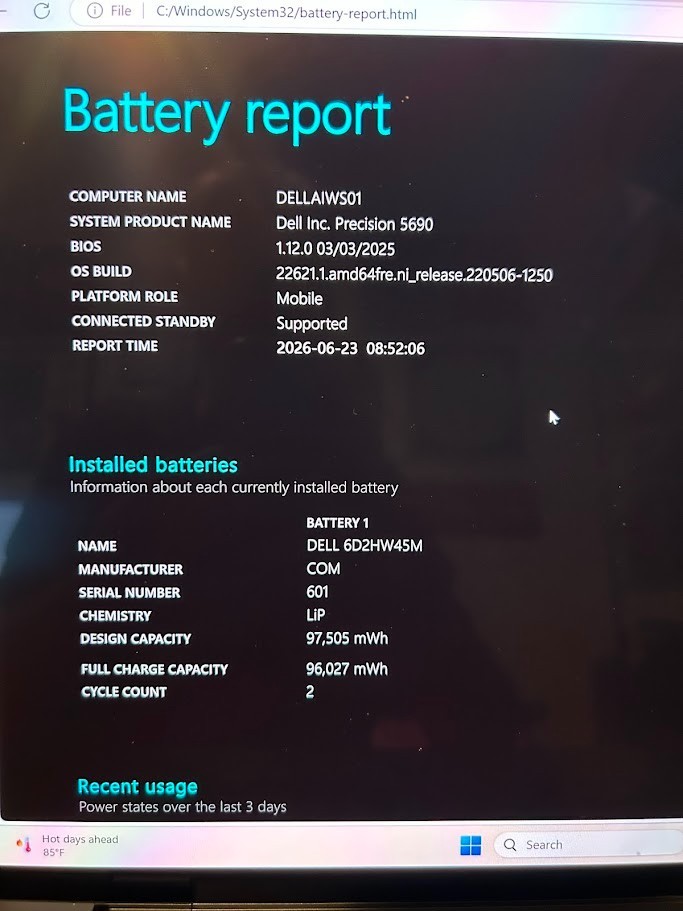 NEW Dell Precision Laptop 5690 – 2Tb HD – 32 Gb RAM – 16 GB NVIDIA RTX 5000 Ada