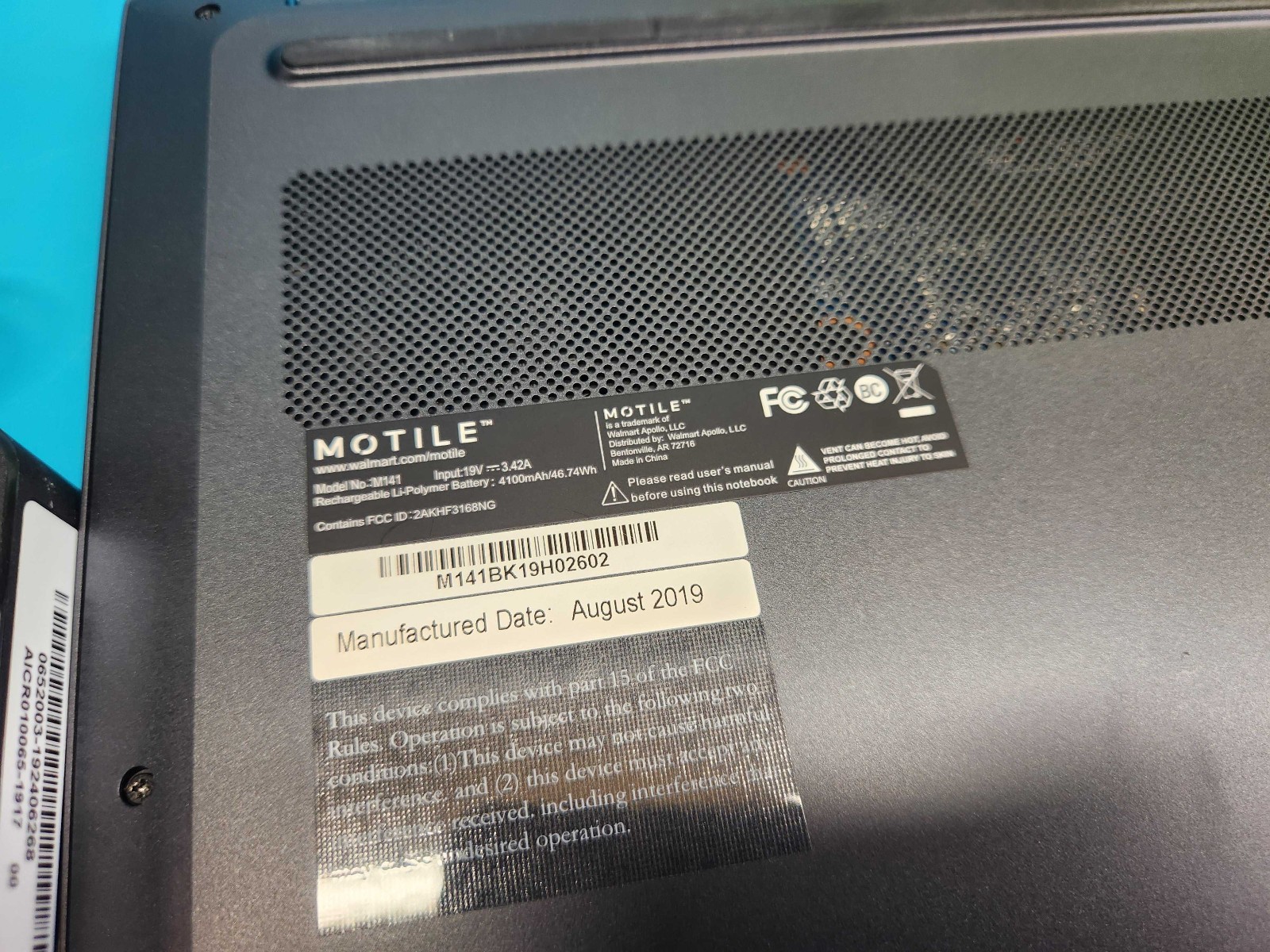 MOTILE M141 14″ Laptop – AMD Ryzen 3 3200U 4GB RAM 128GB SSD WIN10 – New Battery
