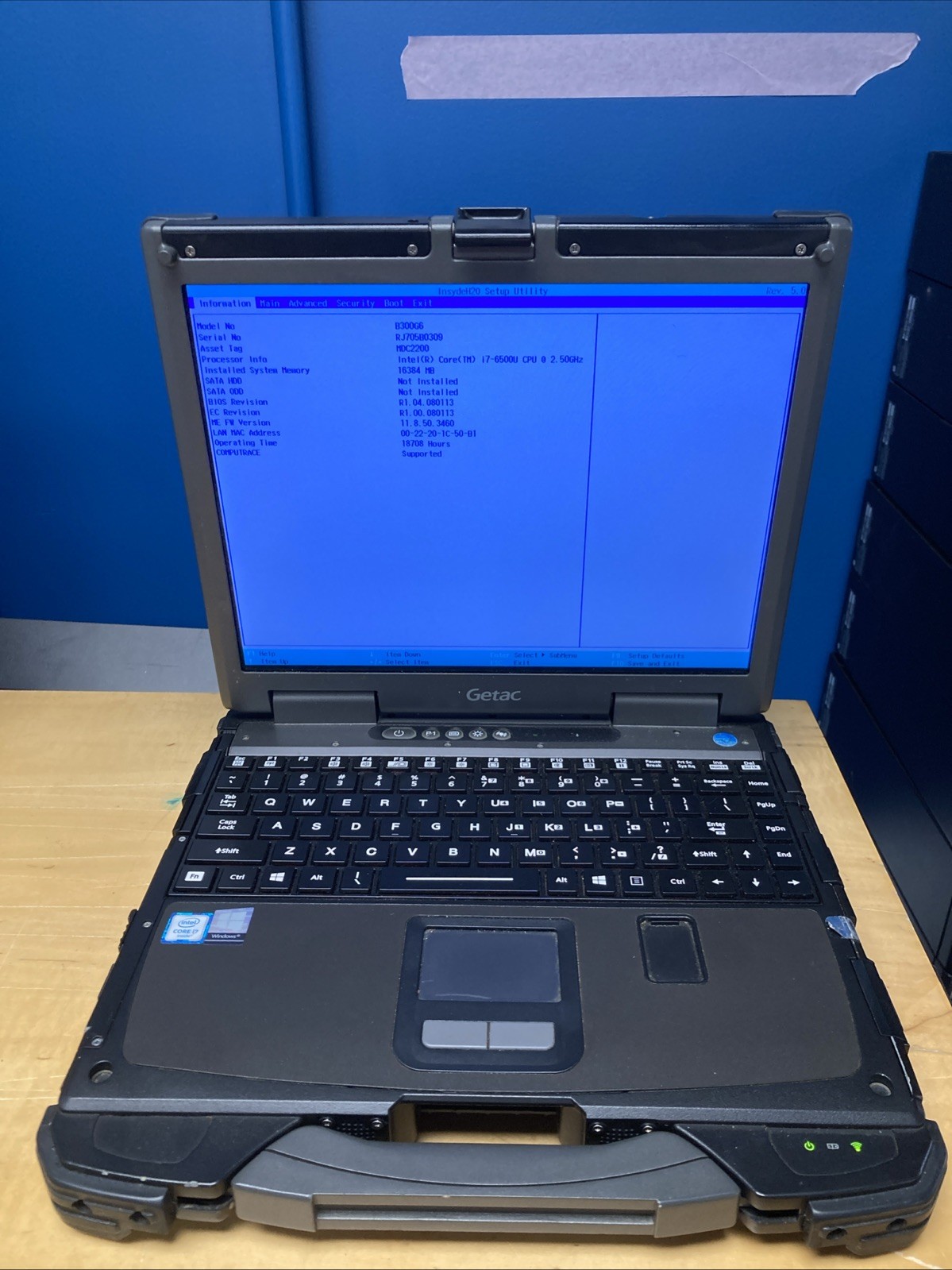 Getac B300 G6 Rugged Laptop i7-6500U 2.6GHz No Ram No Ssd No Caddy