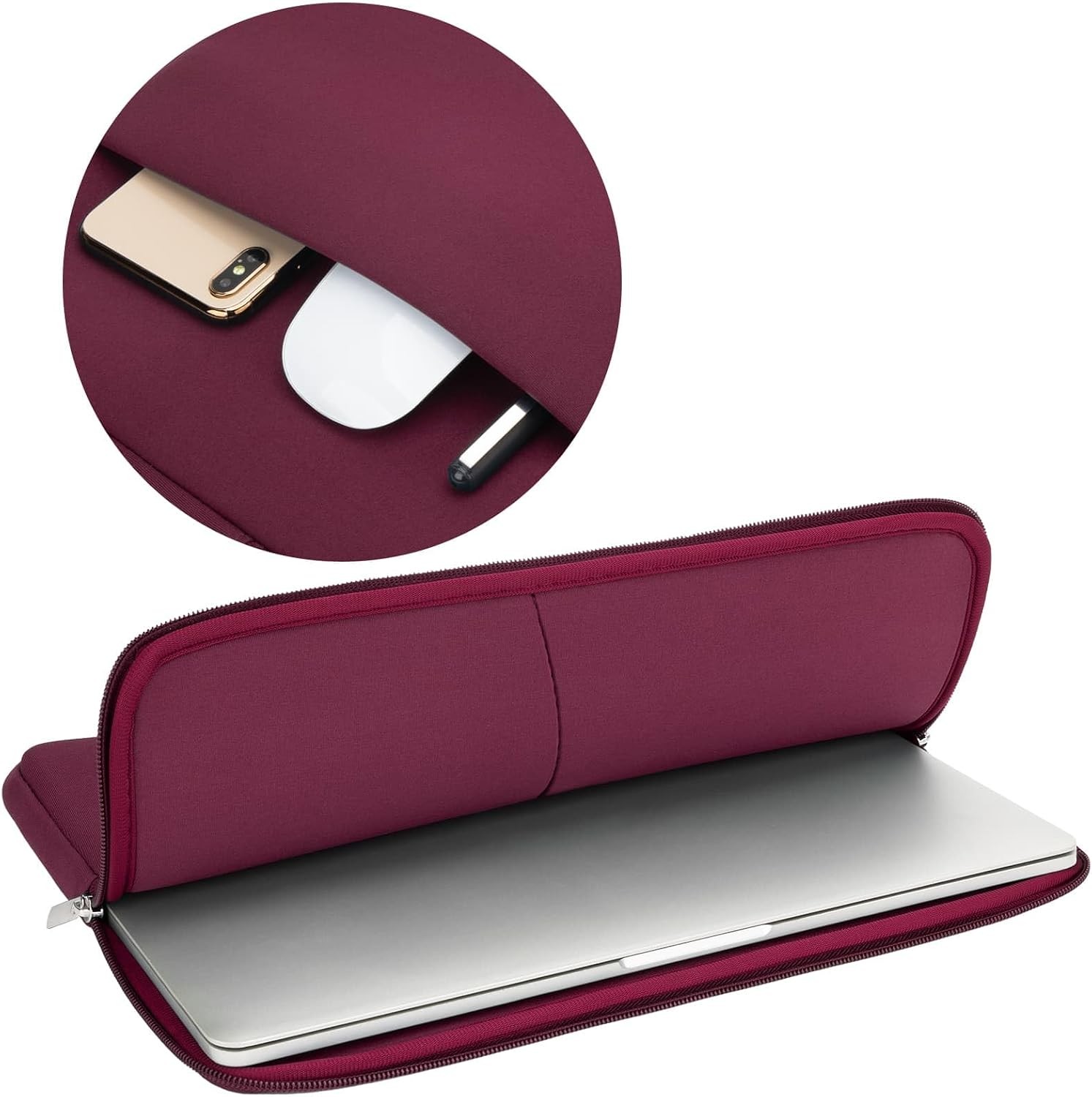 Soft Zipper Bag Cover for 15.6 Inch Laptop Sleeve Protective Case in Red