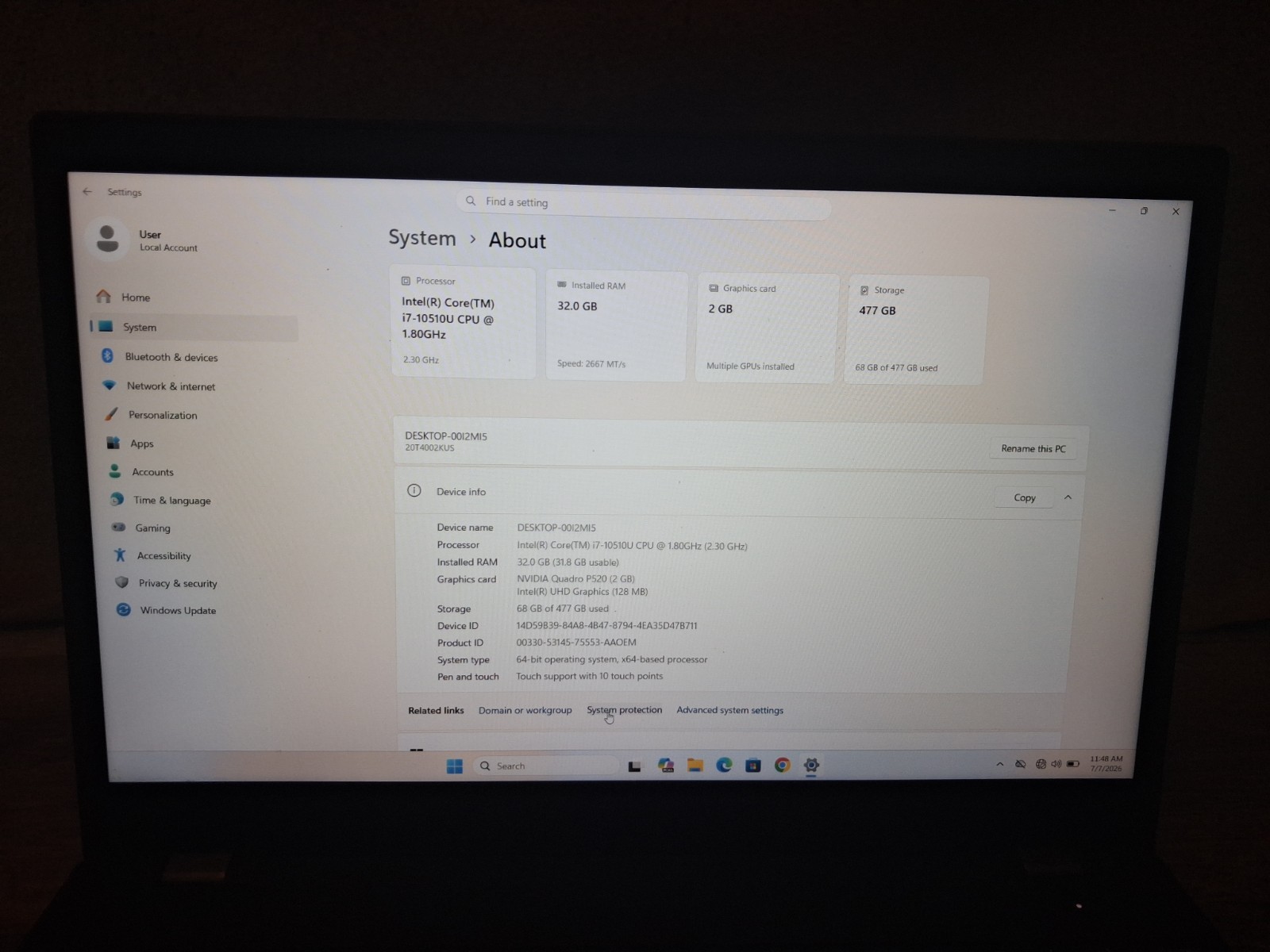 lenovo thinkpad p15 gen 1