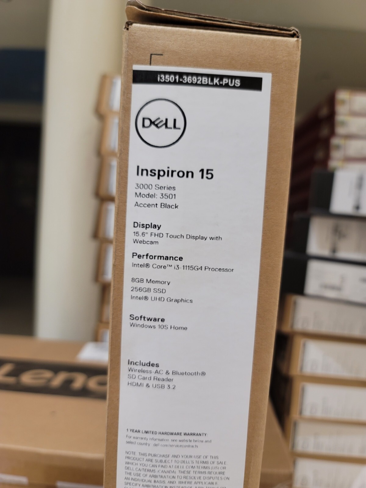 New DELL INSPIRON 15-I3501 I3-1115G4 8GB 256GB SSD 15.6″ TOUCHSCREEN WIN10