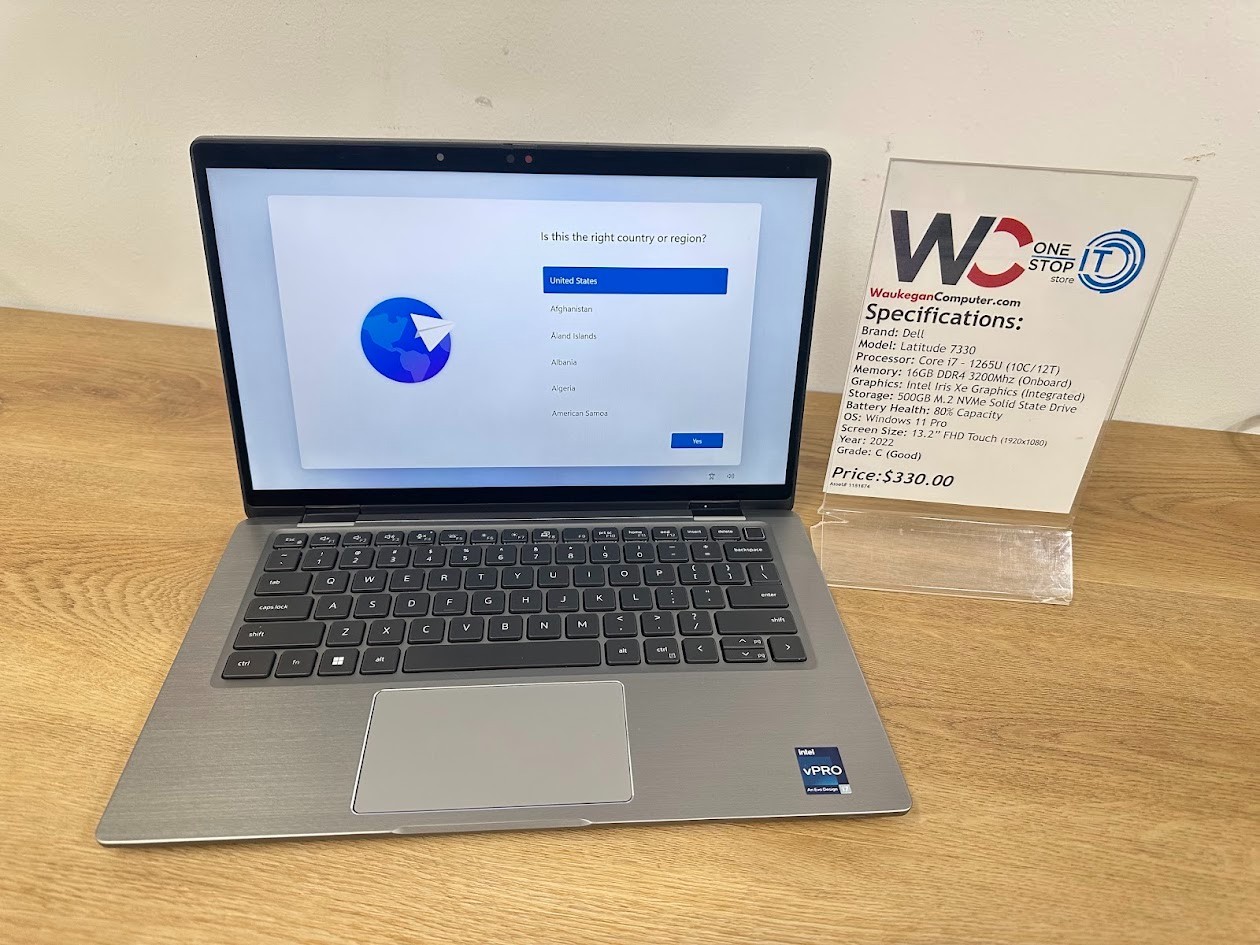 Dell Latitude 7330, Core i7 1265U, 16GB DDR4 Intel Iris Xe, 500GB SSD 2022 13.3″