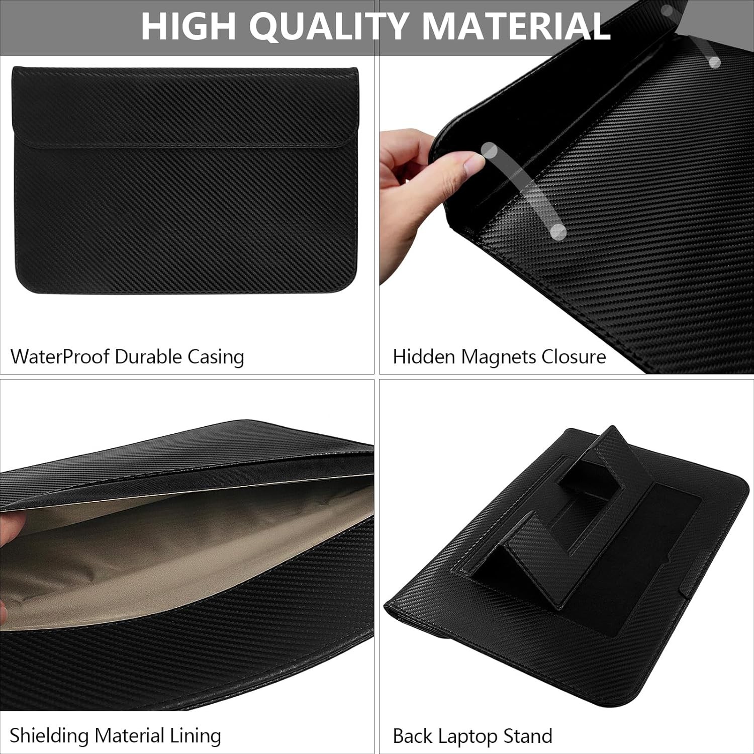 Faraday Bag for Laptops & Tablets, 16 Inch Laptop Sleeve Case with Stand Modes