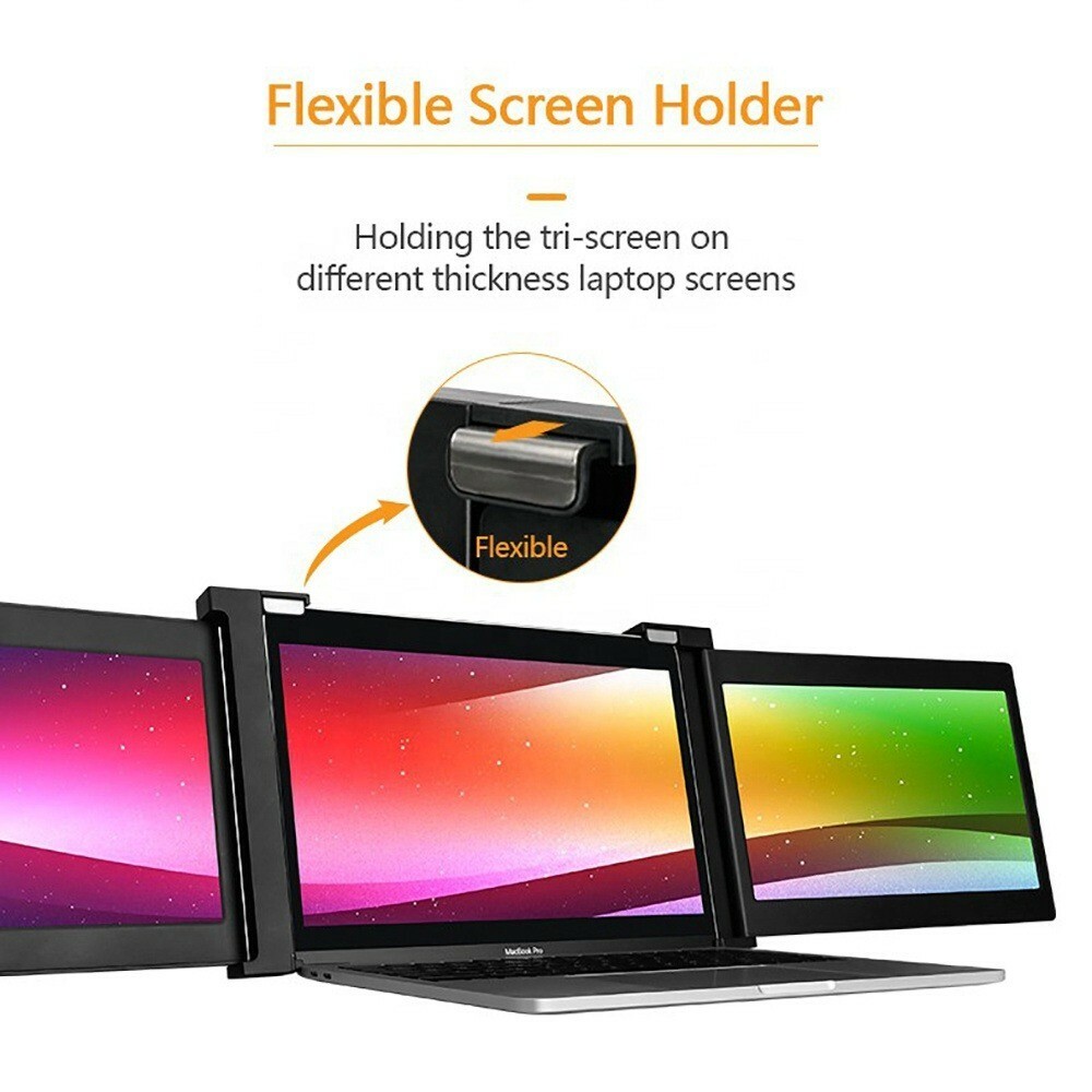 Portable Tri-Screen for Laptop Monitor 13,3″ 1920×1080 USB-C HDMI Gaming Display
