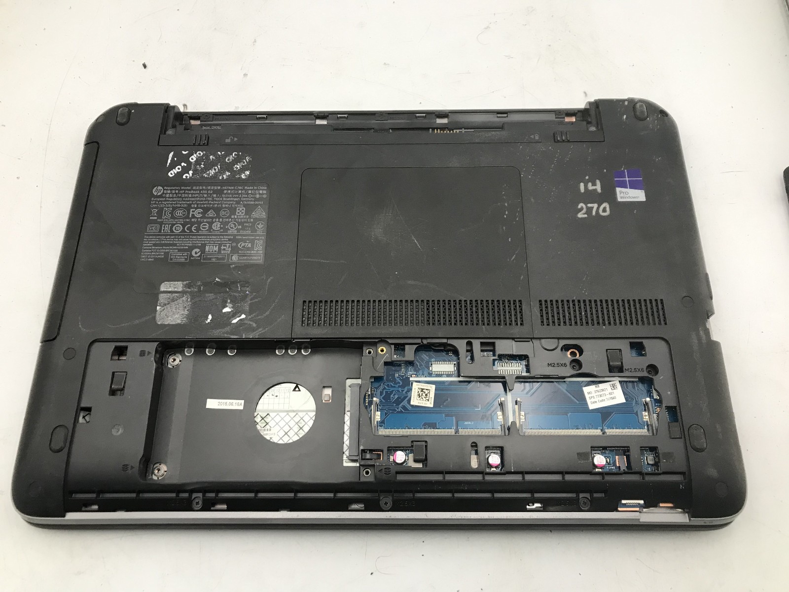 HP PROBOOK 455 G2 – BOOTS TO BIOS – AMD A SERIES CPU – NO RAM – READ DESCRIP -BB