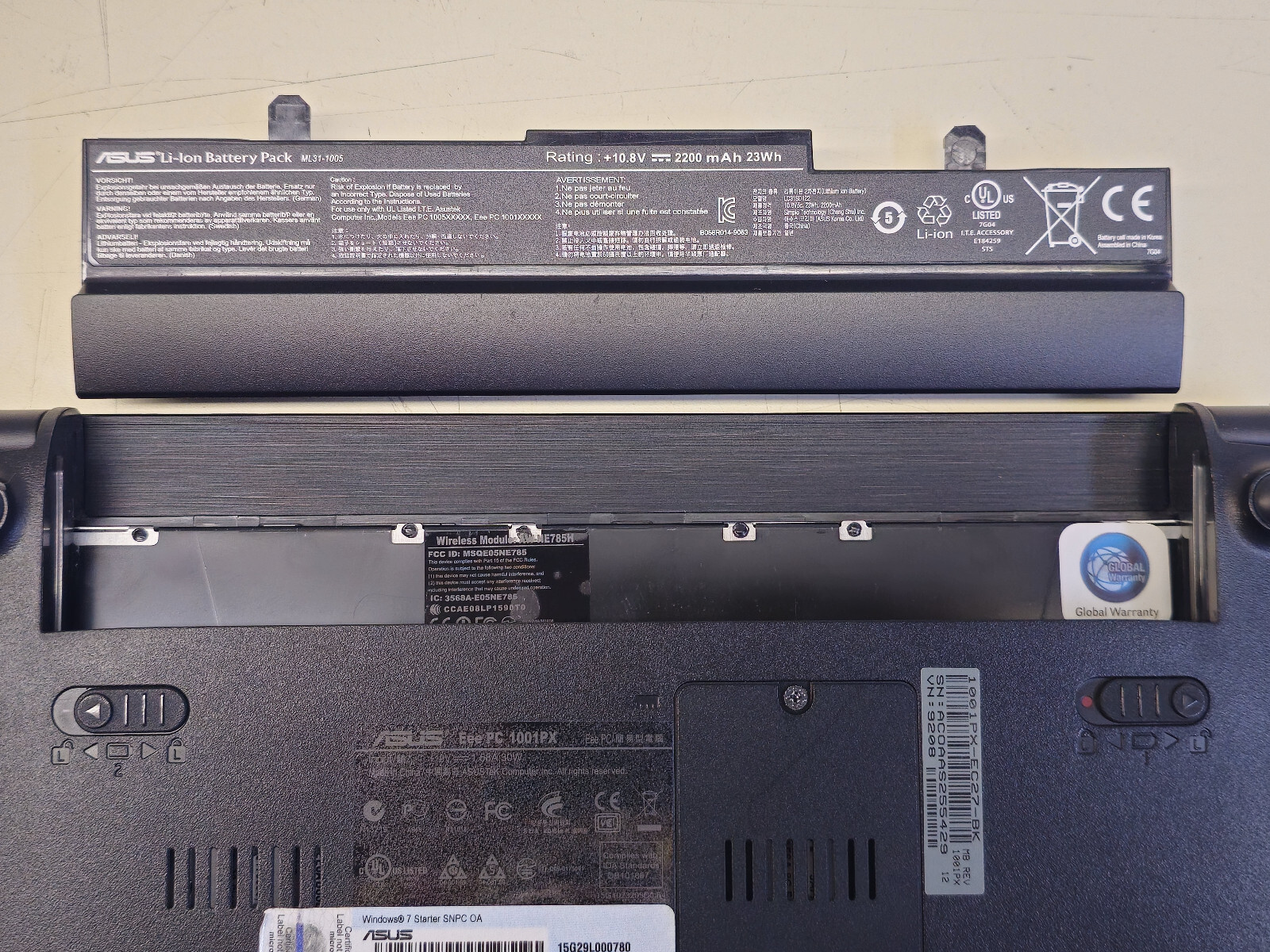 Asus EeePC 1001PX 10.1″ Atom N450 + 2GB + 250GB Windows 7 Starter TESTED