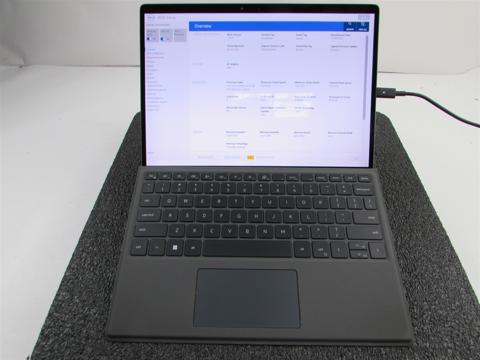 DELL LATITUDE 7320 (Detachable) 1920X1280 I5-1140G7 256GB 16GB RAM NO O.S/BATT