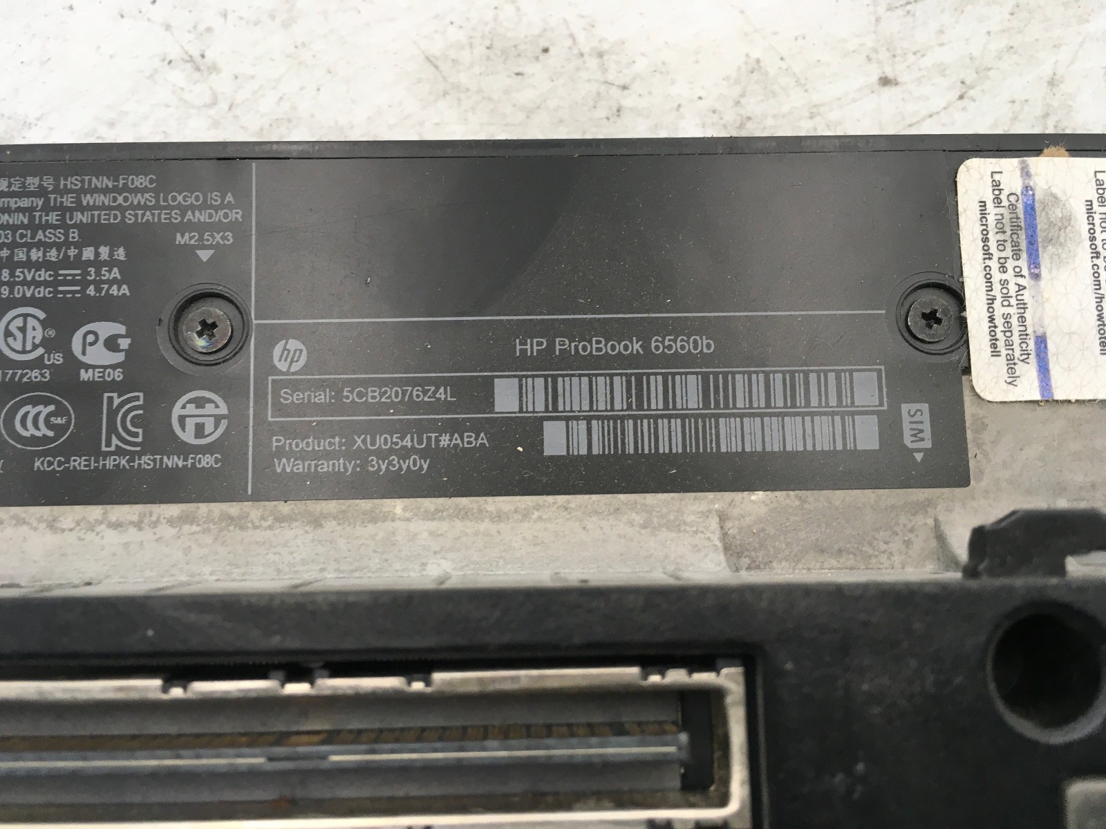 HP PROBOOK 6560B – FOR PARTS/BIOS LOCK – MISSING PARTS -INTEL I5 2ND GEN-READ-BB