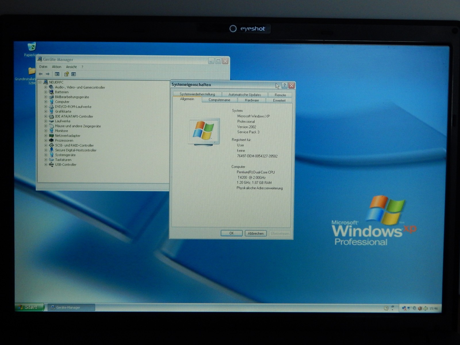 Notebook Laptop Terra Mobile 1744 2 x 2 GB 500 GB Windows XP ❌Keyboard Battery Faulty❌