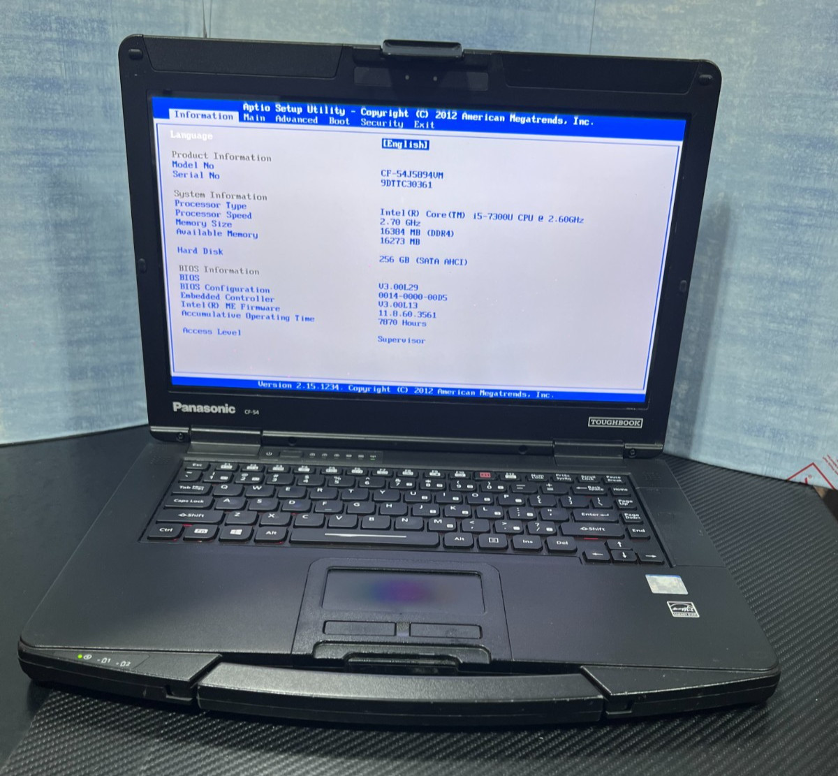 CF-54J5894VM, i5-7300U @2.60GHz, 16GB, 256GB SSD M.2, TOUCHSCREEN, 4G LTE, HDMI