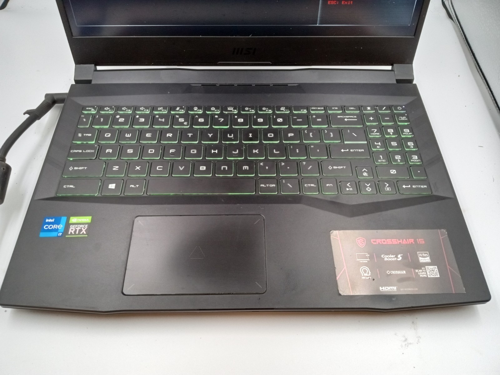 MSI Crosshair 15 A11UEK-205 Intel i7-11800H Nvidia RTX 3060 – FOR PARTS – READ!