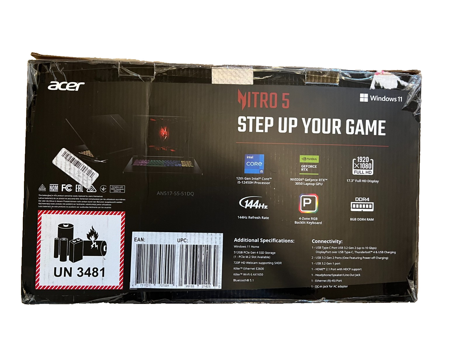 Open Box Acer Nitro 5 17.3″ Gaming Laptop i5-12450H RTX 3050 8GB 512GB SSD