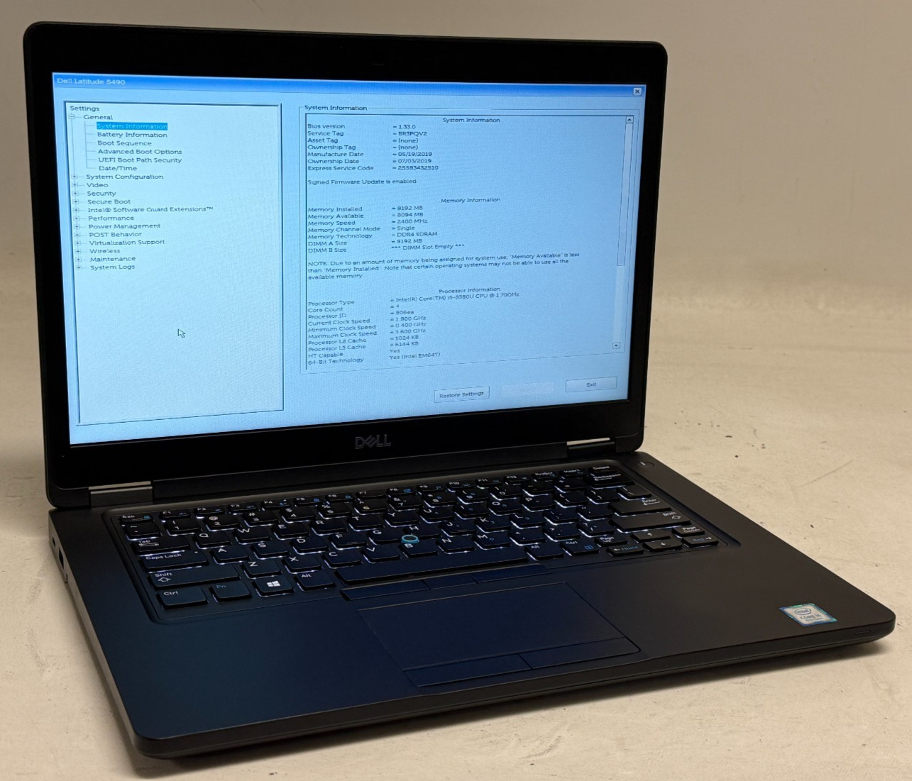 Dell Latitude 5490 14″ (i5-8350u – 8GB RAM – 256GB SSD – Win11Home)