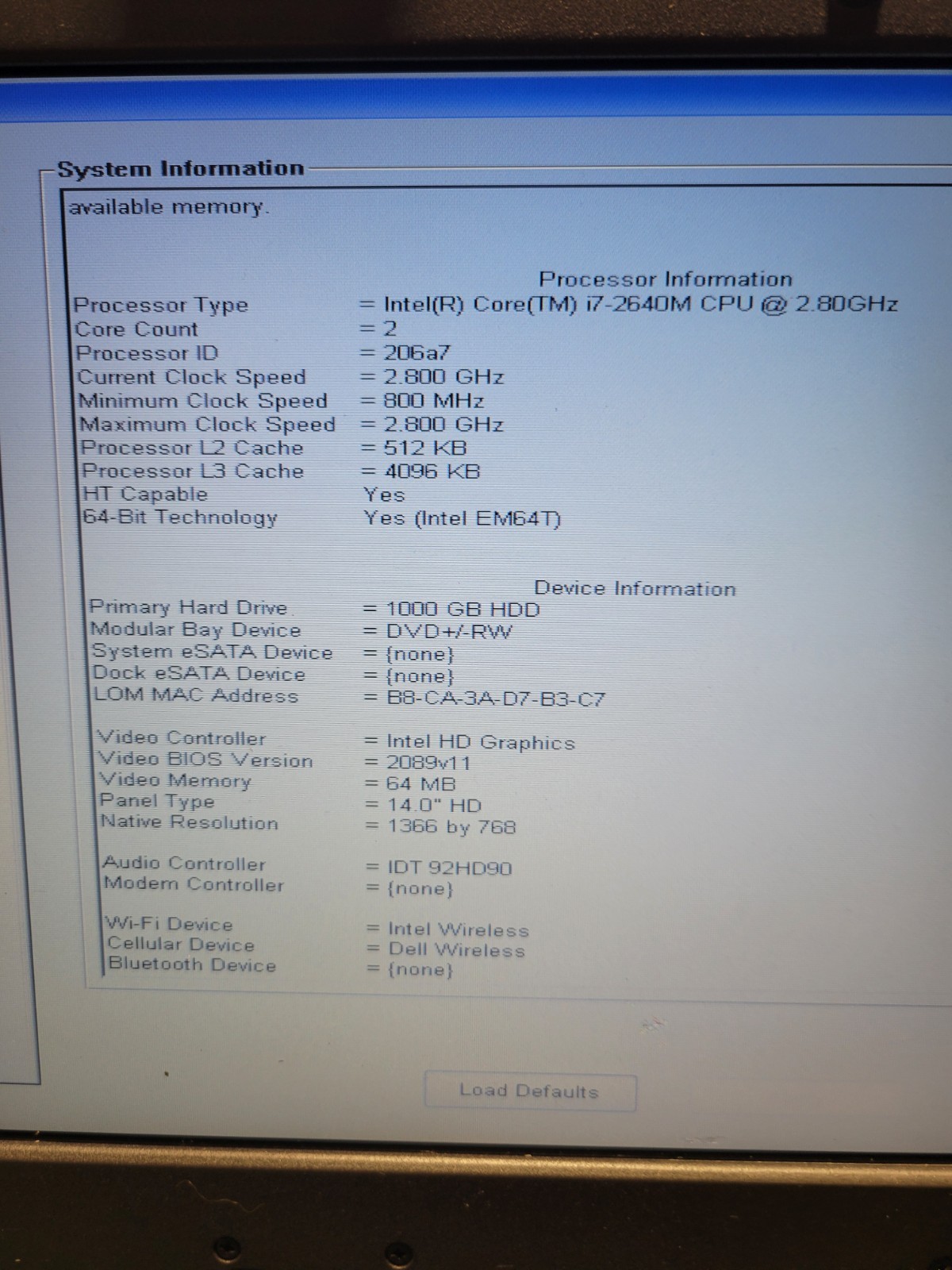 Dell Latitude E6420 XFR Core i7 2640M 1TB SSD 16 GB RAM WIN10 pro