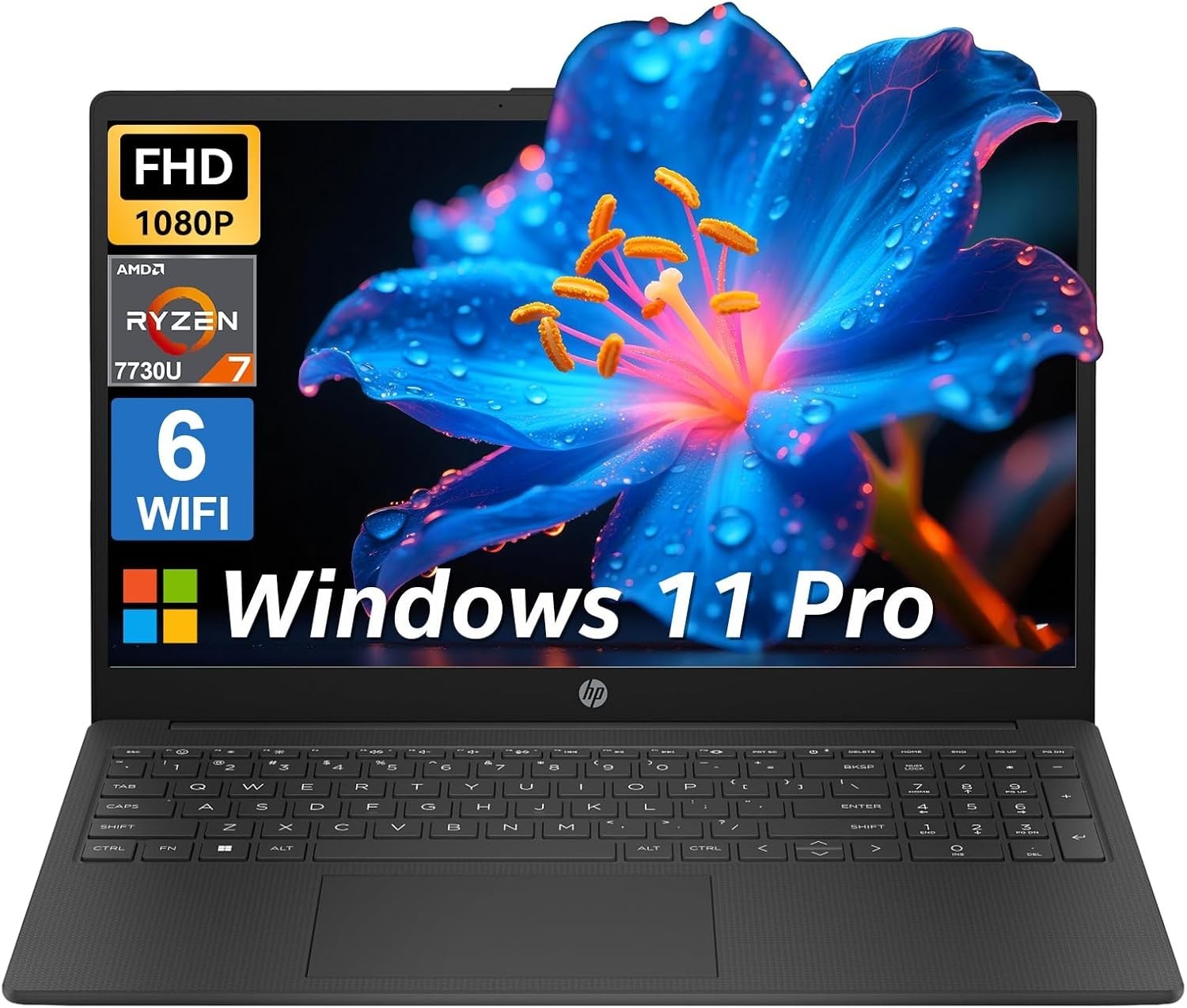 HP 15.6″ Business and Study Laptop, Ryzen 7 7730U, Up to 64GB RAM 2TB SSD, Win11