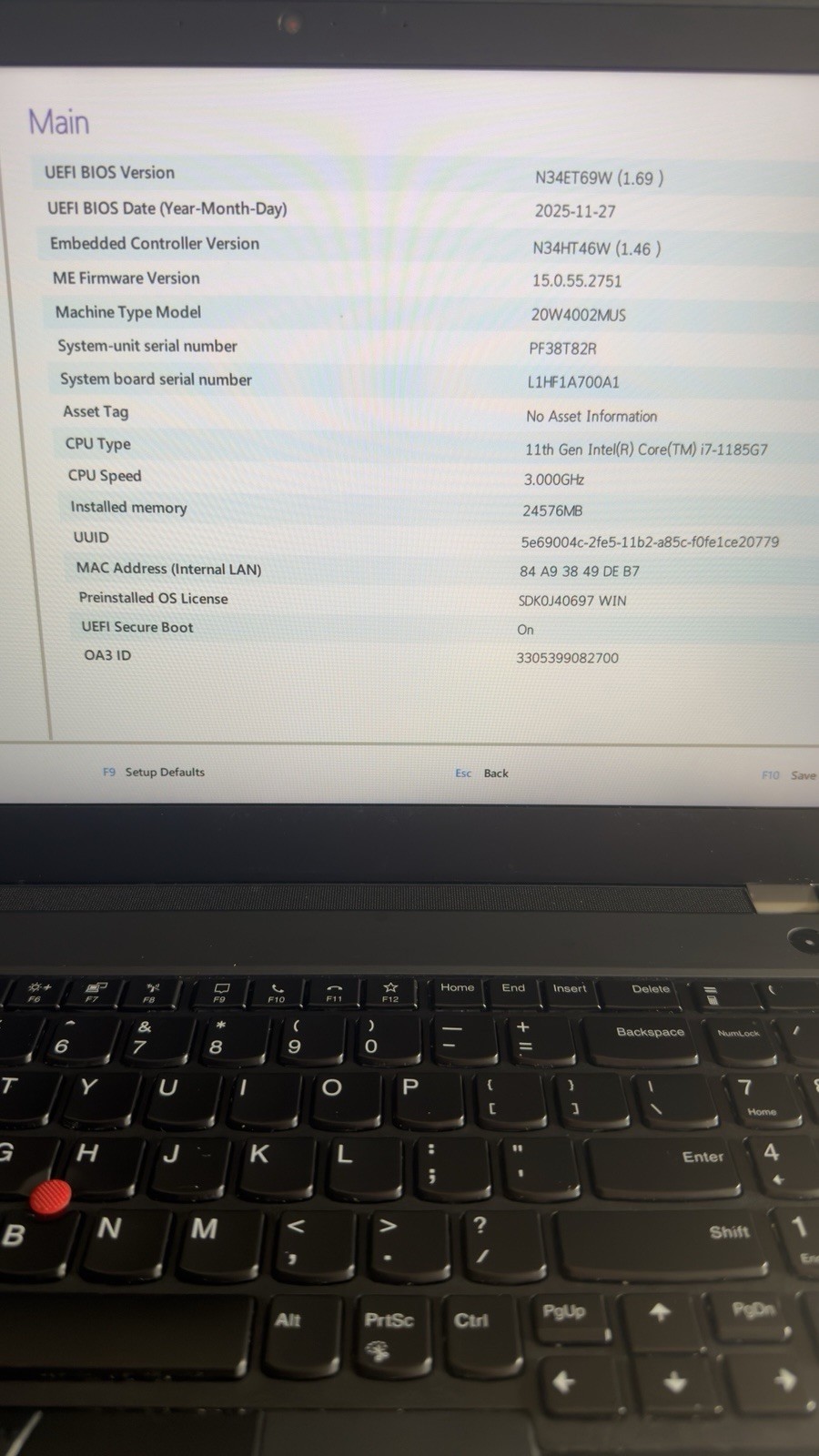 Lenovo ThinkPad T15 Gen 2 Laptop I7-1185G7 3.0GHz 24GB RAM 512GB SSD Win 11 Pro