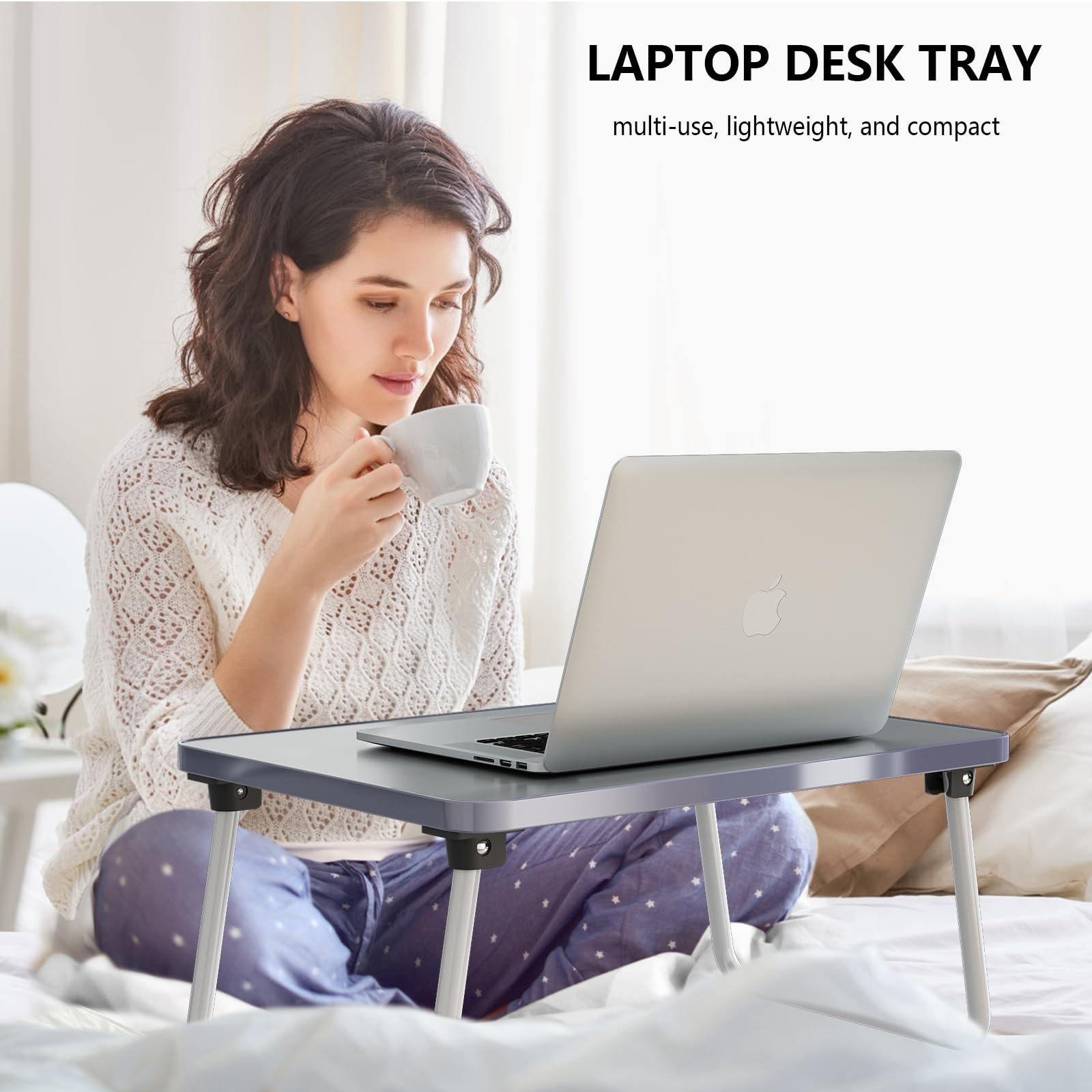 Lap Desk Laptop Tray for Bed or Couch, Portable Breakfast Serving, Foldable