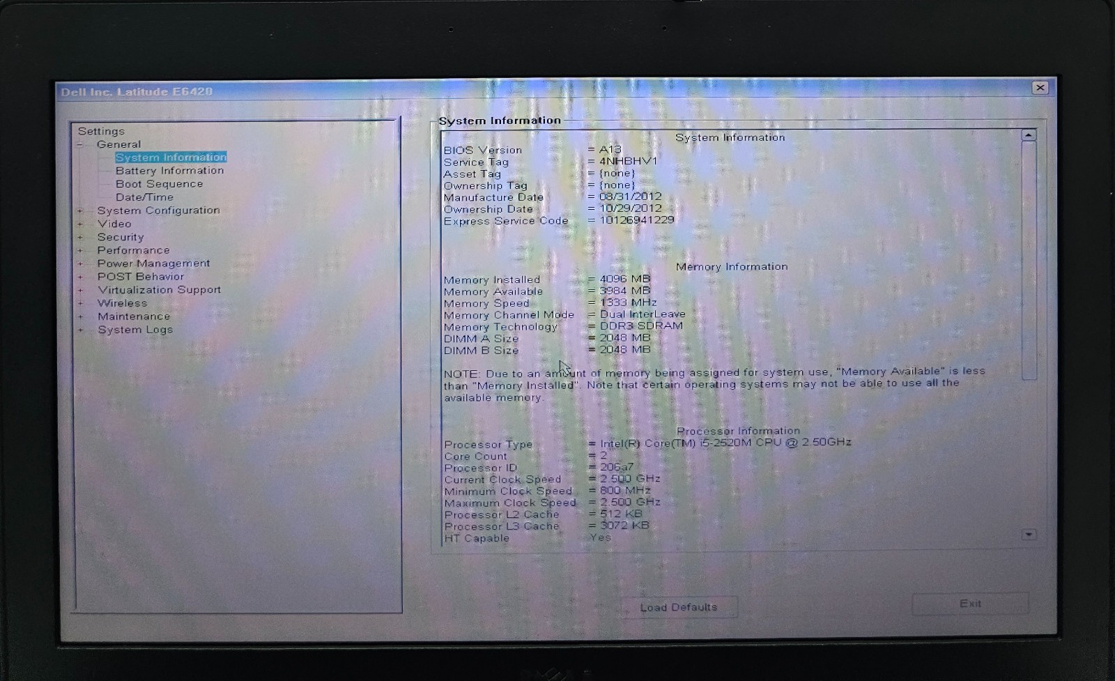 Dell Latitude E6420 14” Laptop Intel Core i5-2520M 4GB Ram No HD/OS (FL)