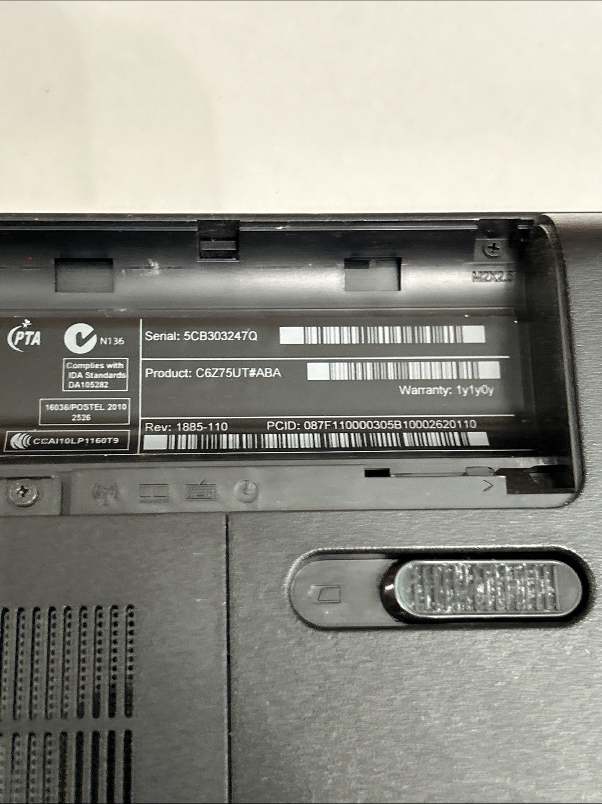 HP 655 15.6” / AMD E1 Parts Repair Only !! Vista College Logo