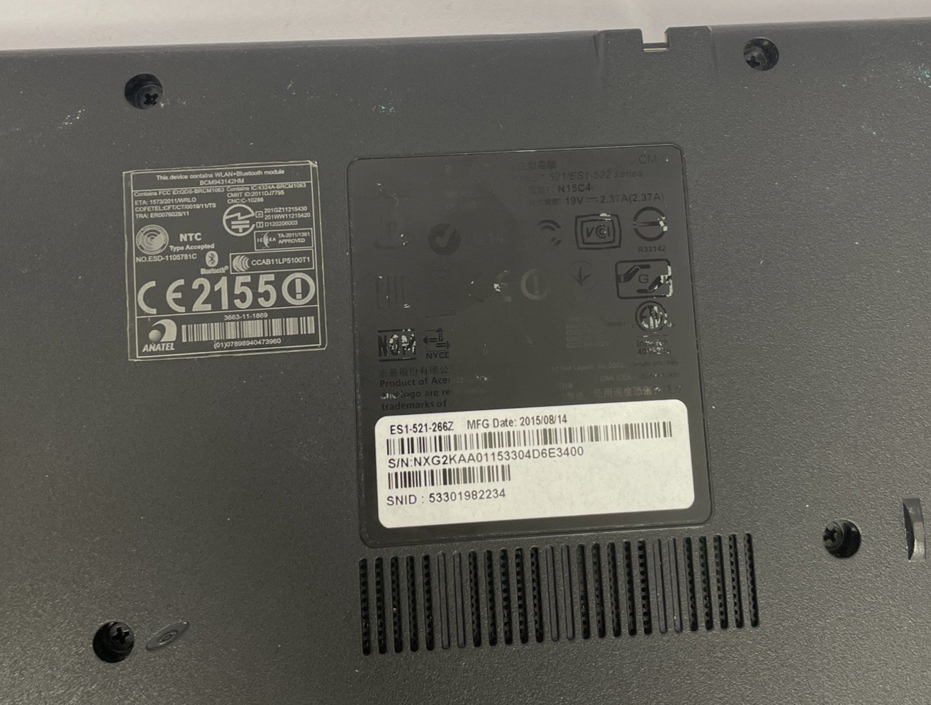 Acer Aspire Laptop N15QC4 with Charger