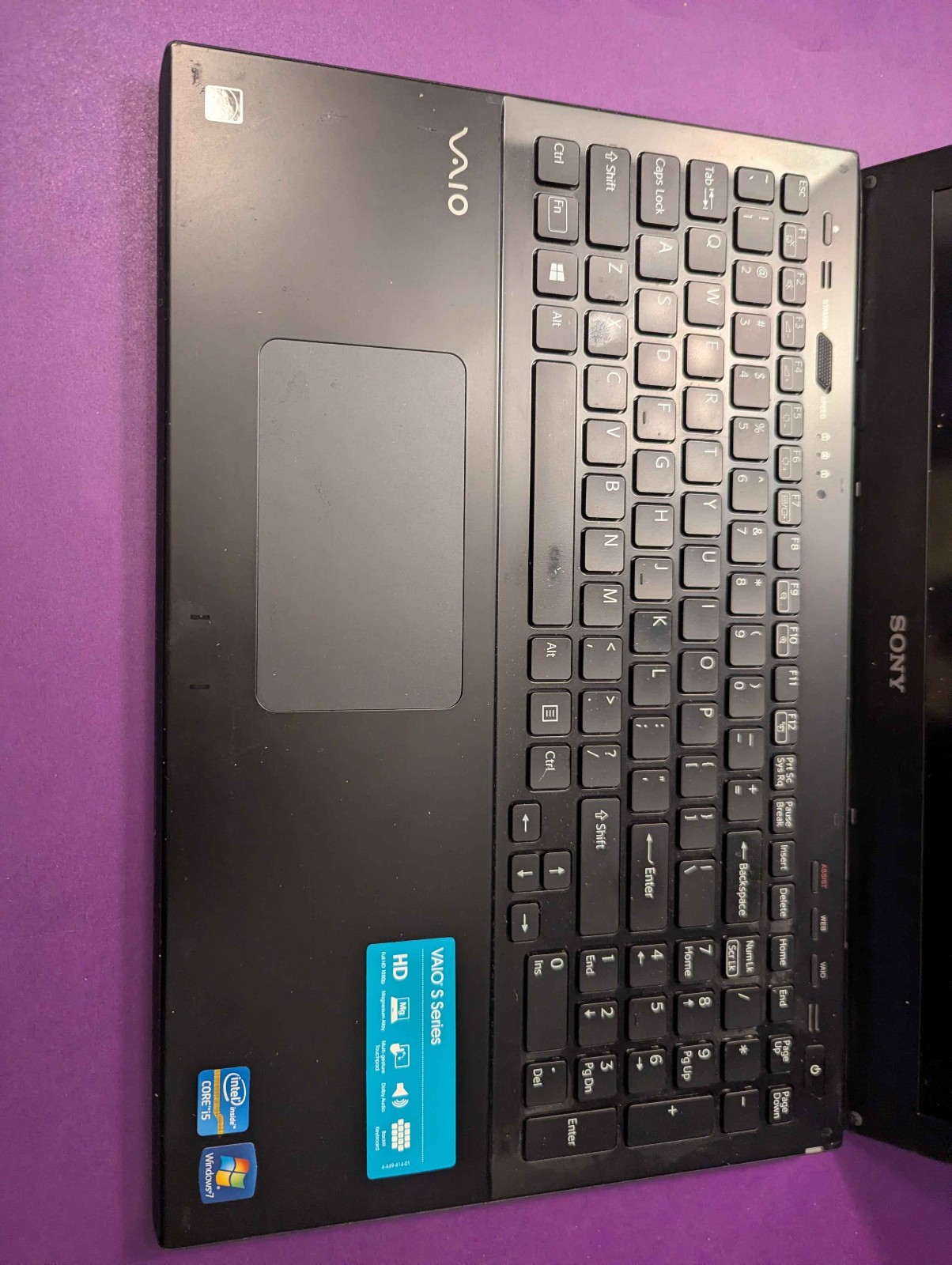 Sony Vaio SVS13A25PXB 13″ S Series Rare (2012) Carbon Fiber [USED/NOT WORKING]