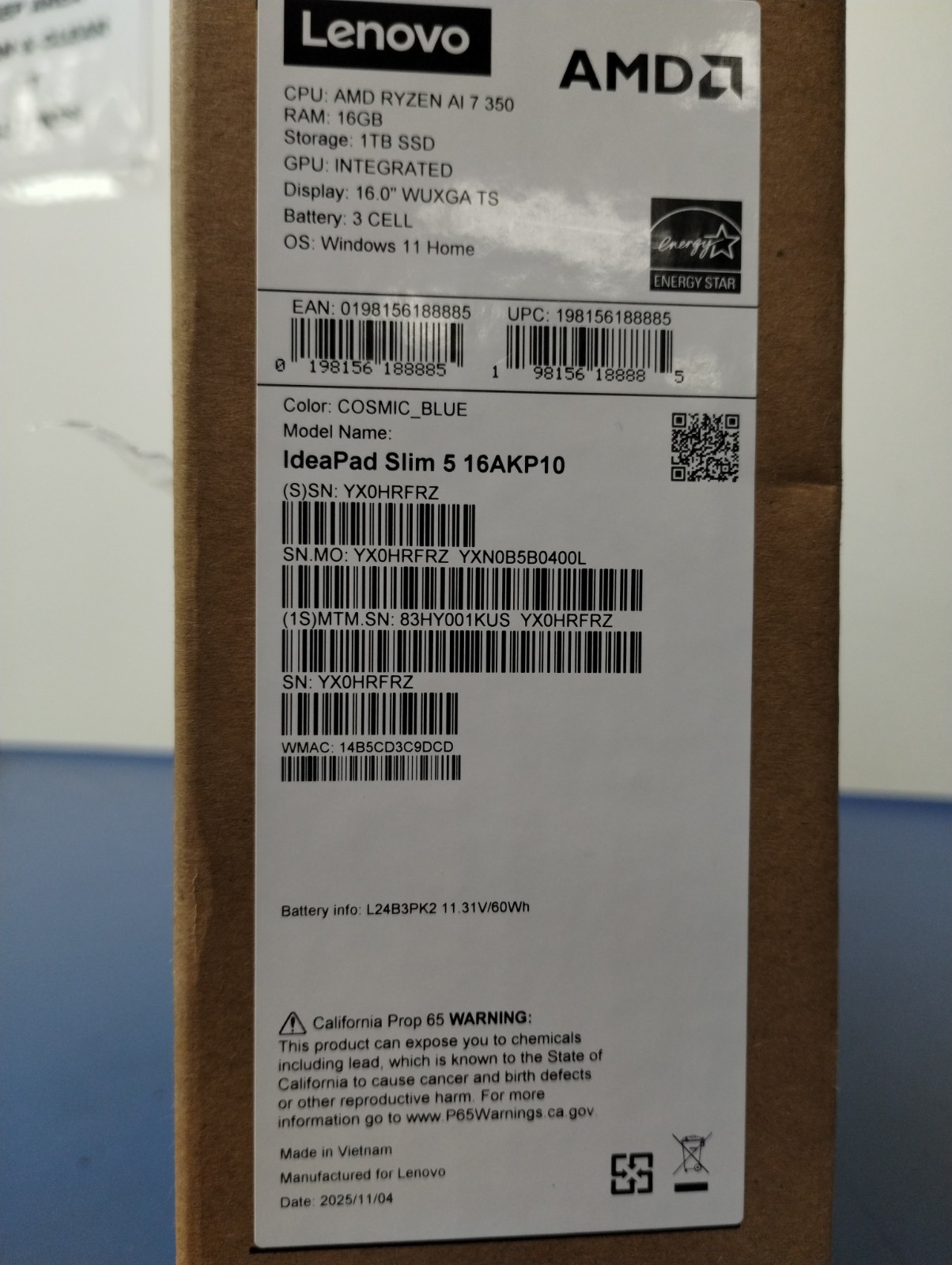 Lenovo IdeaPad 5 2-in-1 16AKP10, AMD Ryzen AI 7 350, 16 GB RAM, 1 TB NVMe SSD
