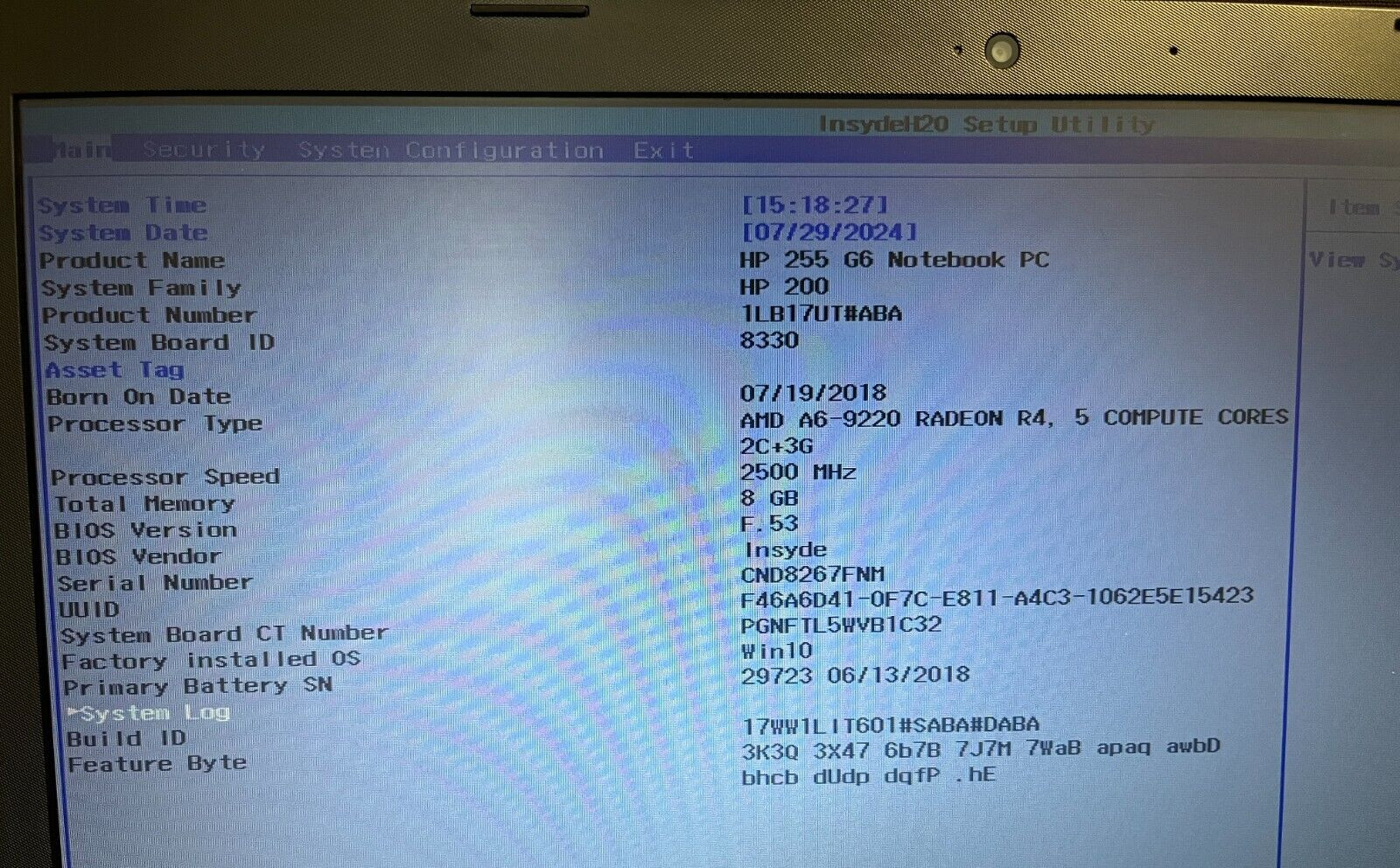 HP 255 G6 | 237 GB SSD | AMD A6-9220 | 8GB DDR4 RAM | USED
