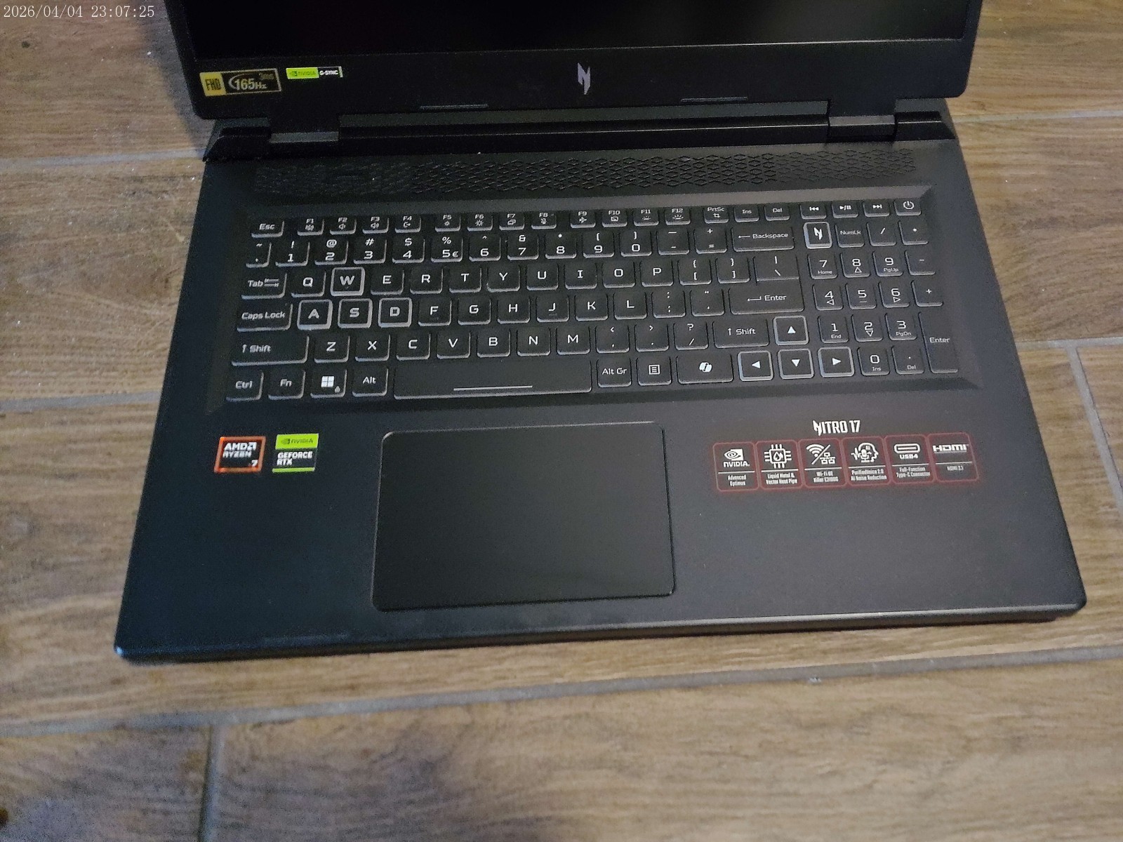 Acer Nitro 17 AN17-42-R9TH Ryzen 7 8845HS RTX 4060 512GB MSATA 8GB RAM PARTS!