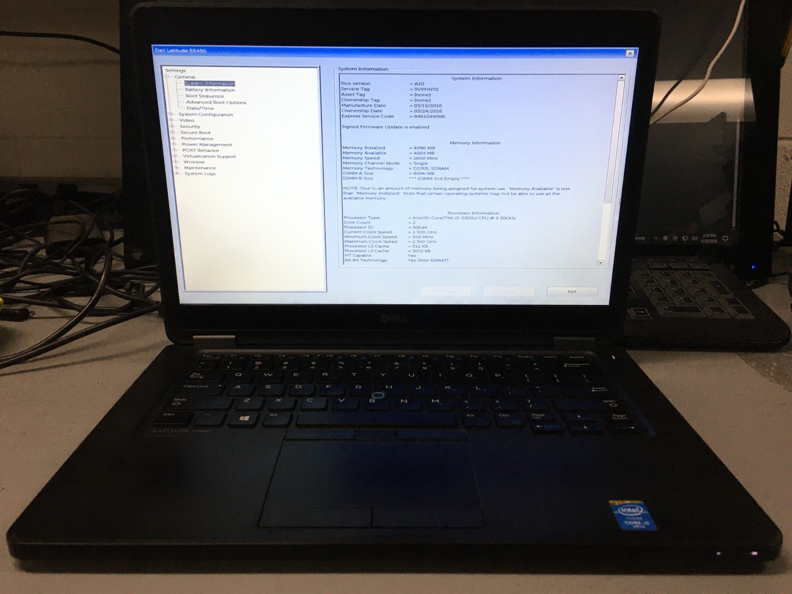 Dell Latitude E5450 i5-5300U@2.3GHz 4GB RAM *NO COVER/SSD/OS/BATT/AS IS* | LP518